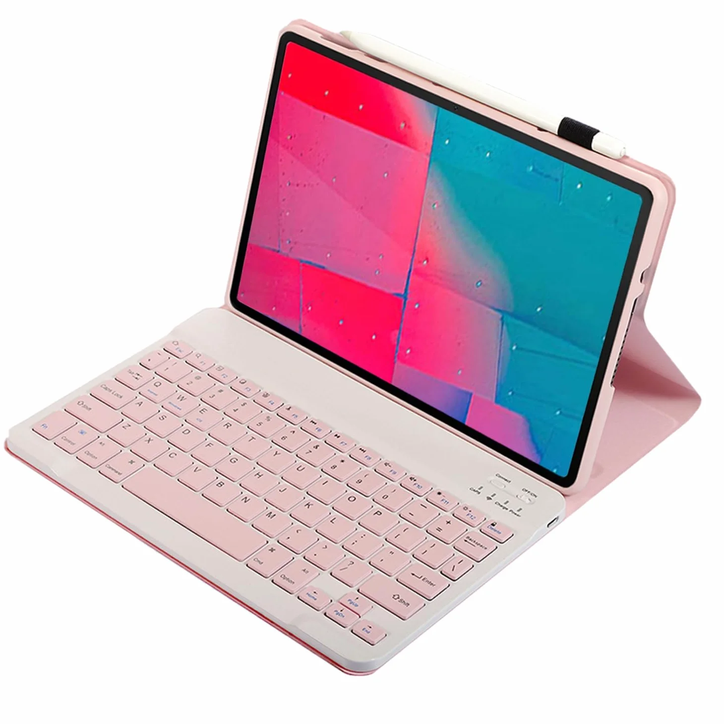 Custodia Tastiera per Tablet Lenovo Tab M10 Plus da 10,3 pollici FHD (TB-X606F/TB-X606X) / K10 (TB-X6C6), Cover Intelligente con Tastiera Bluetooth Wireless Rimovibile Magnetica QWERTY, rosa