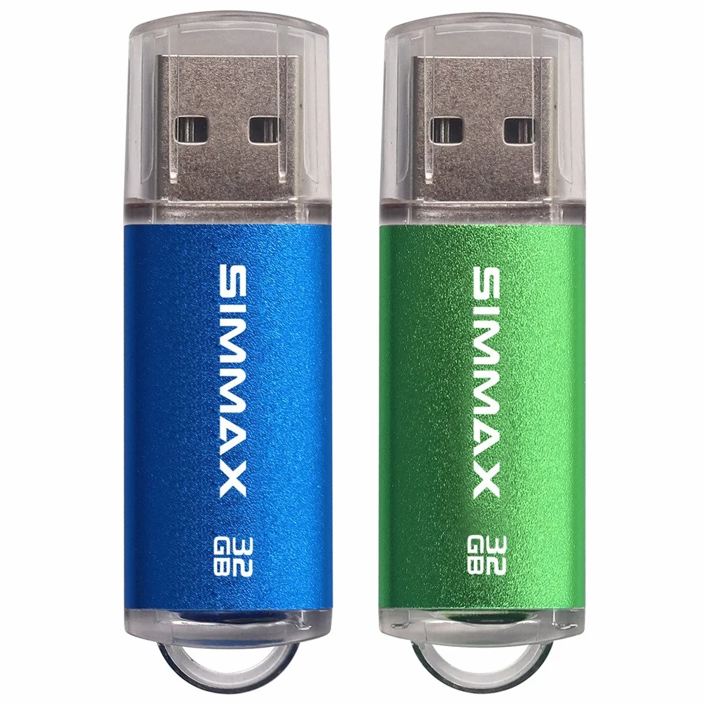 SIMMAX 32GB USB 2.0 Flash Drive Pendrive Chiavetta Memoria (2 Pezzi)