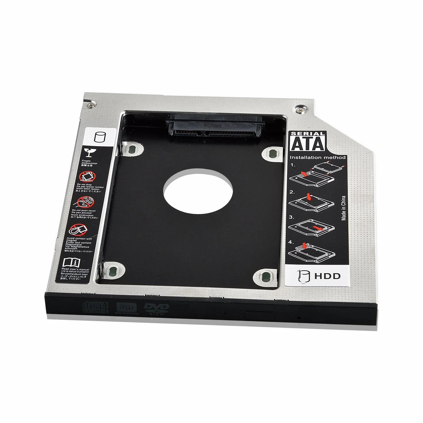 2nd 2.5'' HDD SSD Caddy SATA adattatore per tutti i Notebook Laptop 9.5 mm Hard Disk con SATA Drive compatibile con HP Dell Acer ASUS Lenovo
