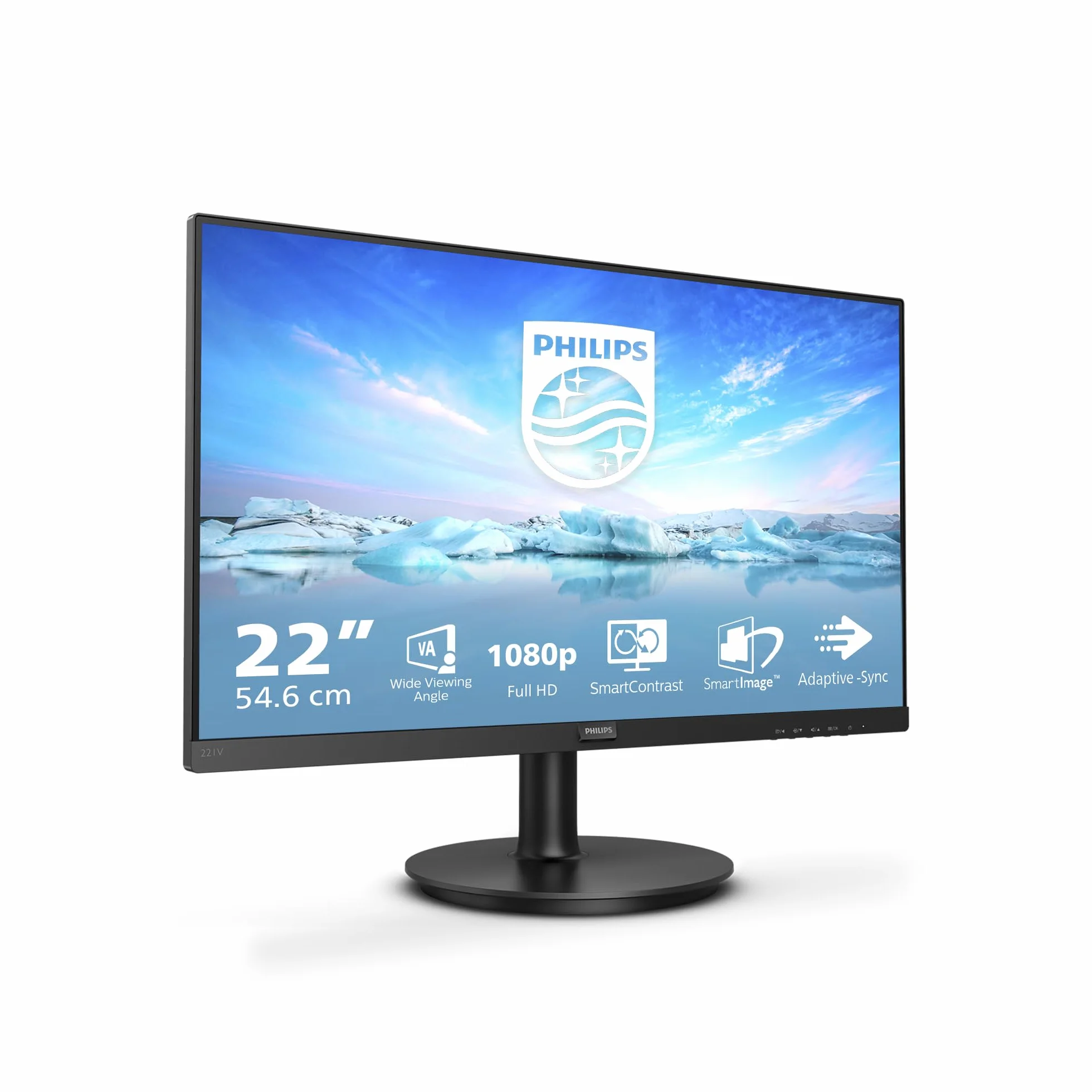 Philips 221V8 Monitor 22 Cali 1920x1080 FHD 75Hz VA Panel 4ms GtG Adaptive Sync Nero