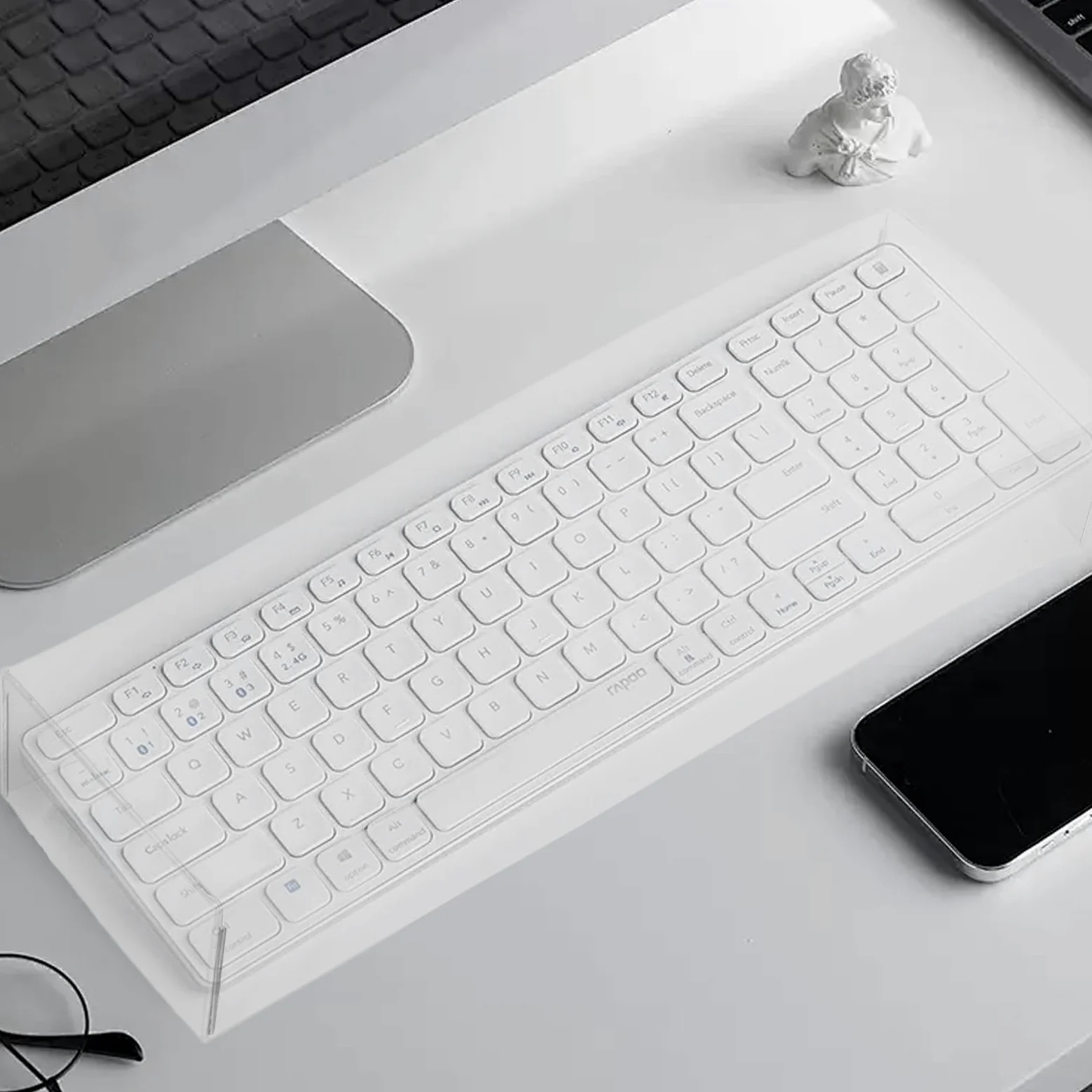 BESPORTBLE Copertura Protezione per Tastiera e Acrilico Trasparente Bianco Antipolvere Facile da Pulire per Tastiere da Computer Portatili e Meccaniche