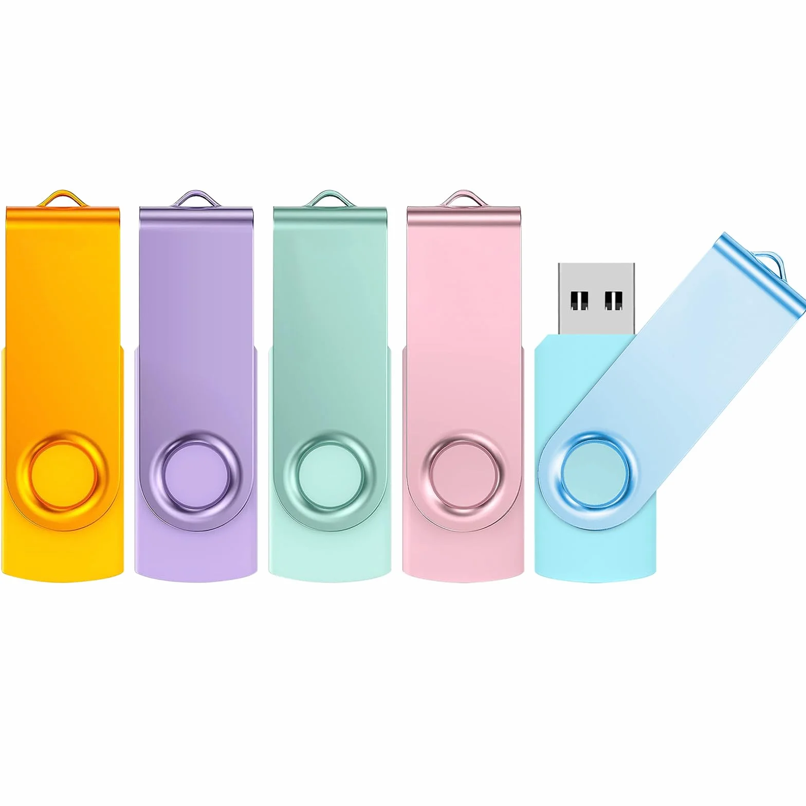 ABLAZE Chiavetta USB da 64 GB, confezione da 5 chiavette USB rotanti | colorate, ad alta velocità, USB 2.0 Flash Drive