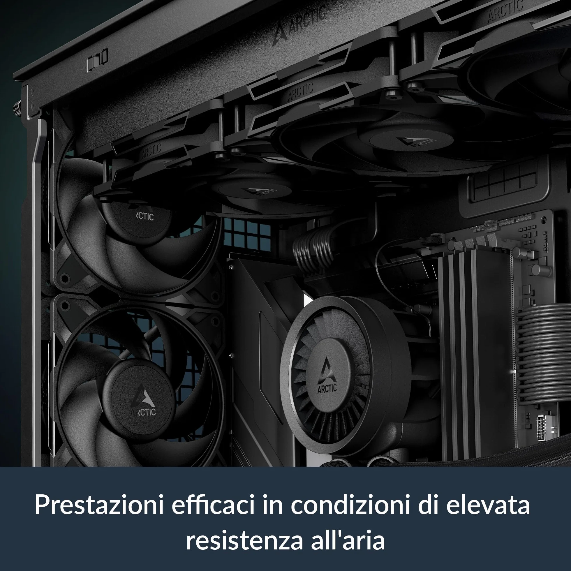 ARCTIC P12 Pro - Ventola Potente Premium, Ventola PWM da 120 mm, 600-3000 rpm, 0 rpm <5% PWM, Cuscinetto Idrodinamico, a 4 Pin - Nero