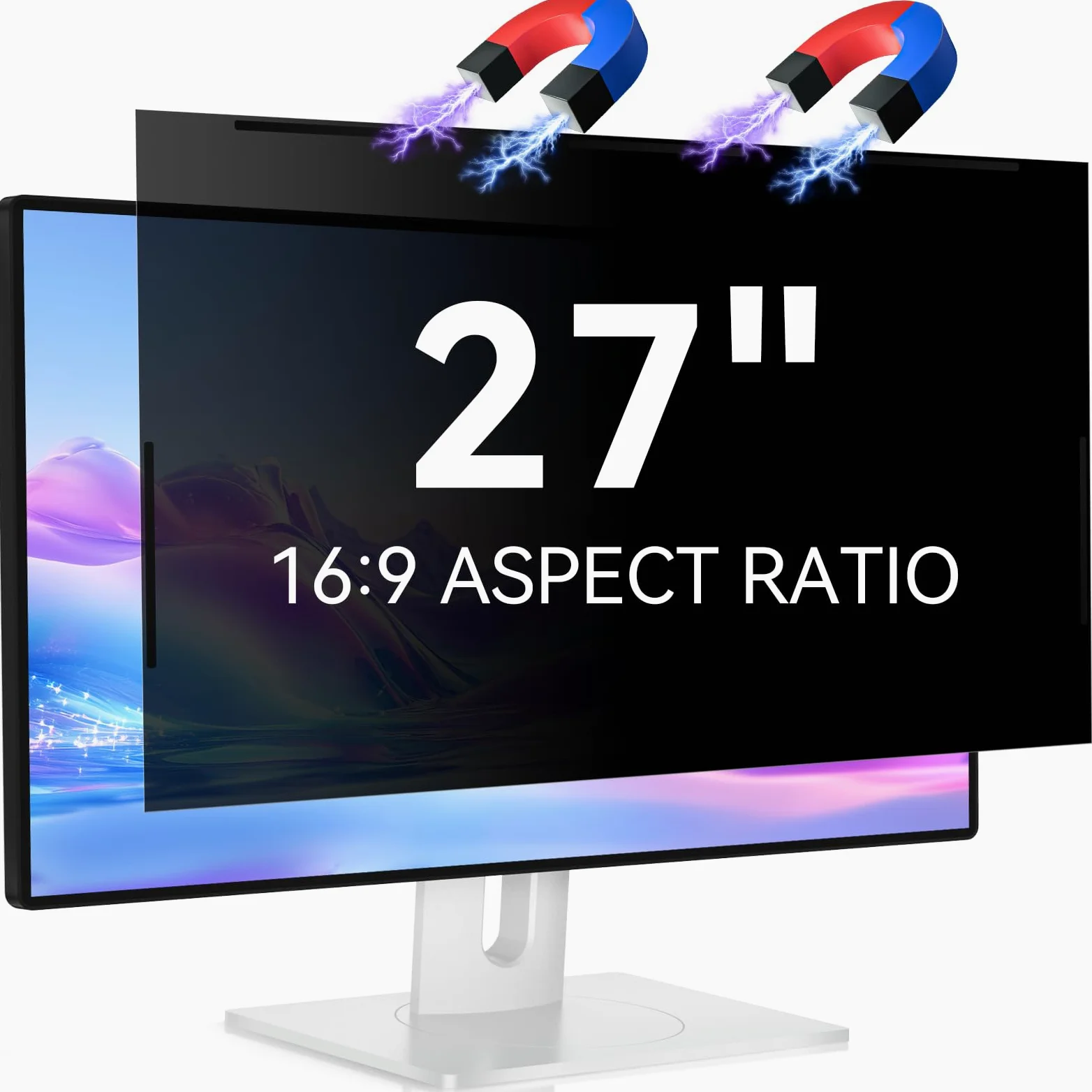 IPROKKO Filtro magnetico per la privacy da 27 pollici per monitor 16:9, rimovibile, anti-luce blu, antiriflesso, protezione schermo per schermo per Dell Acer Lenovo Asus da 27 pollici