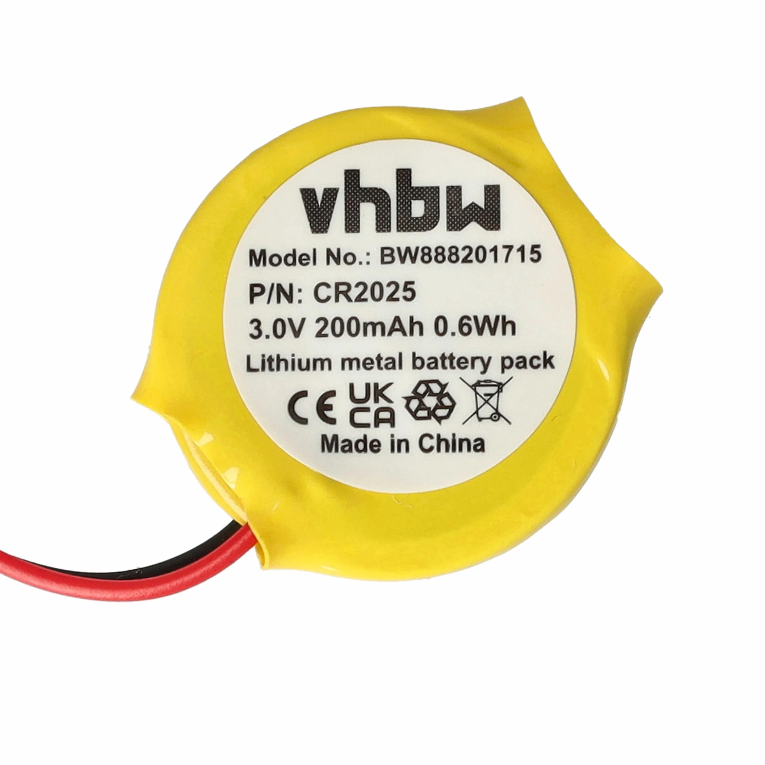 vhbw batteria bios sostituisce CR2025, 02K6502, 02K6489, 02K6486 per computer notebook (200mAh, 3V, Li-Mn)