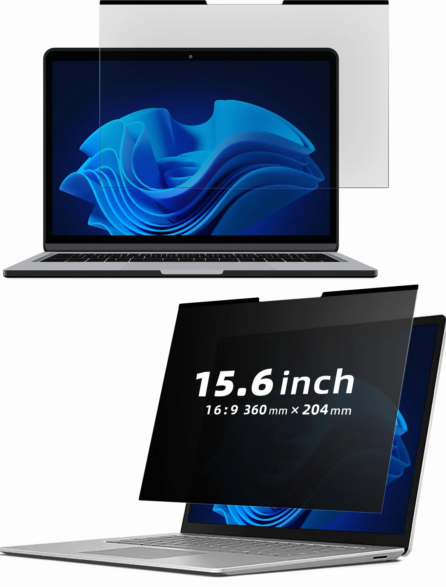 Privacy Pellicola Protettiva per Laptop 15.6" 16:9, Rimovibile Anti-Riflesso Anti-Graffio Luce Blu Protezione per Schermo, Filtro Privacy Magnetico Ultrathin per Lenovo/Dell/Huawei/HP/Asus