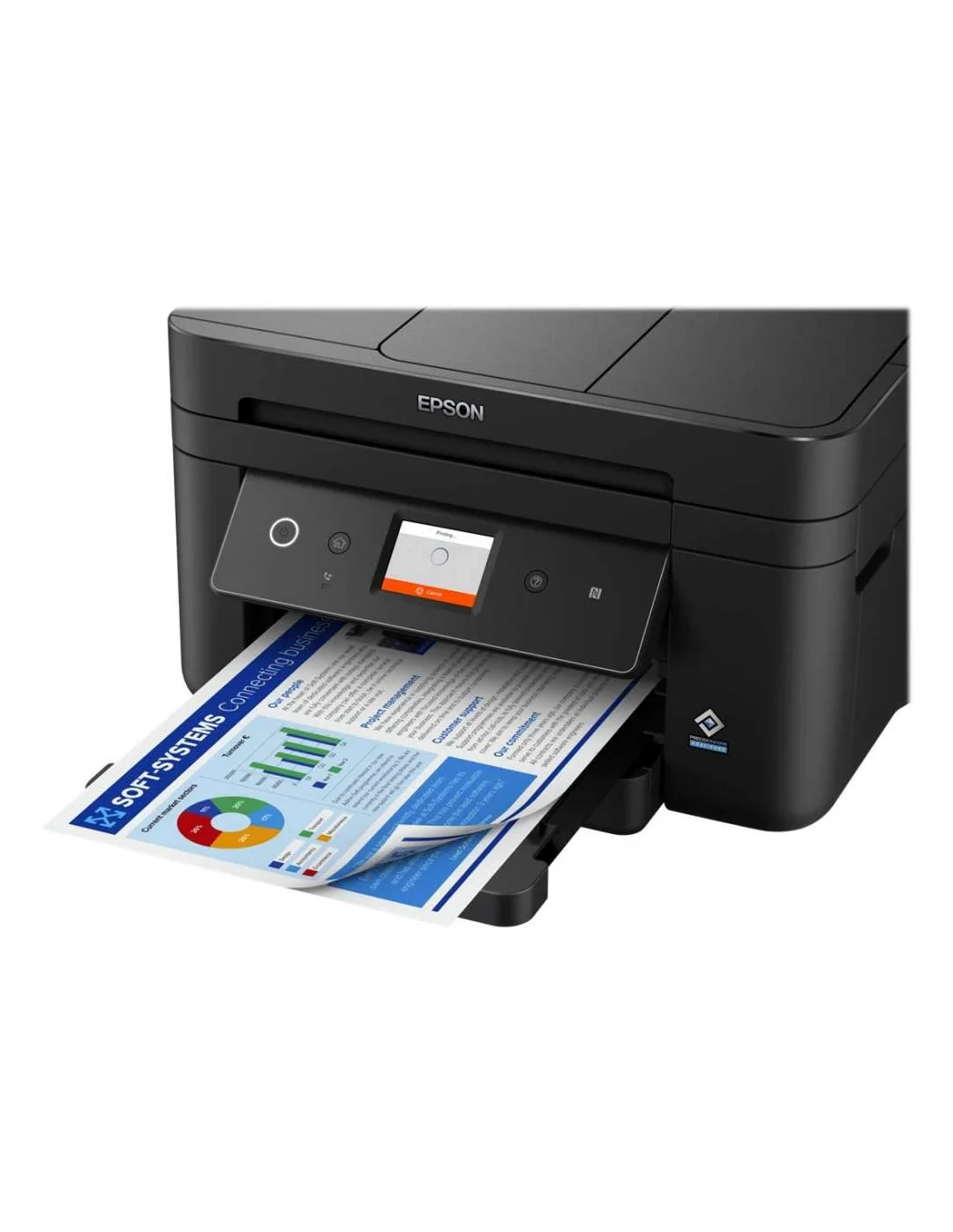 Epson WorkForce WF-2880DWF stampante Multifunzione A4 (stampa, copia, scansione, Fax) ADF, USB, Wi-Fi, NFC, Wi-Fi Direct, display LCD 6,1 cm, App Smart Panel stampa da mobile, fronte/retro