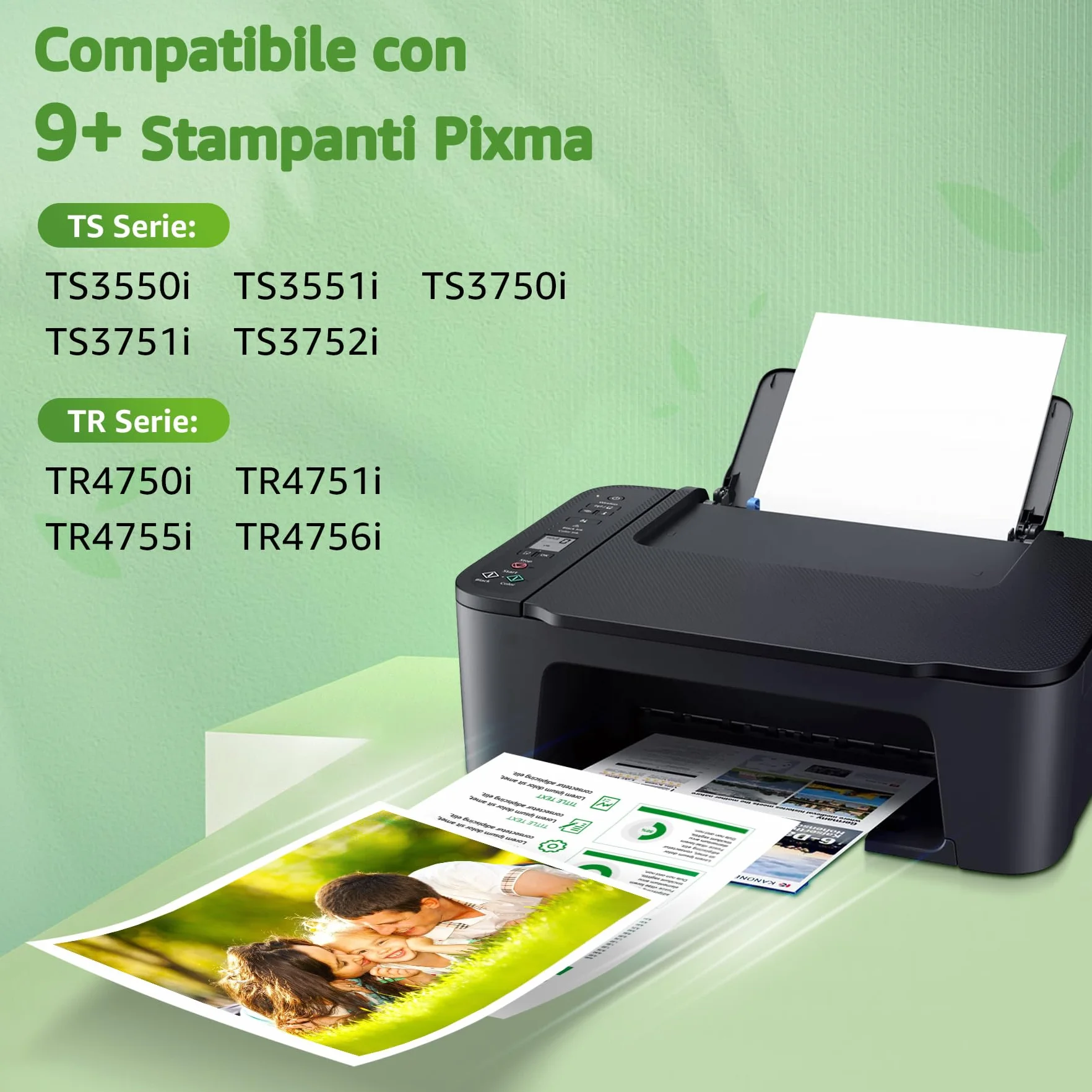 GREENSKY PG-575XL CL-576XL d'inchiostro Sostituzione cartucce canon 575 576 Canon 575XL 576XL Nero e Tri-Colore per Canon PIXMA TR4755i TR4756i TS3752i TS3751i TS3550i TS3551i TS3750i TR4750i TR4751i