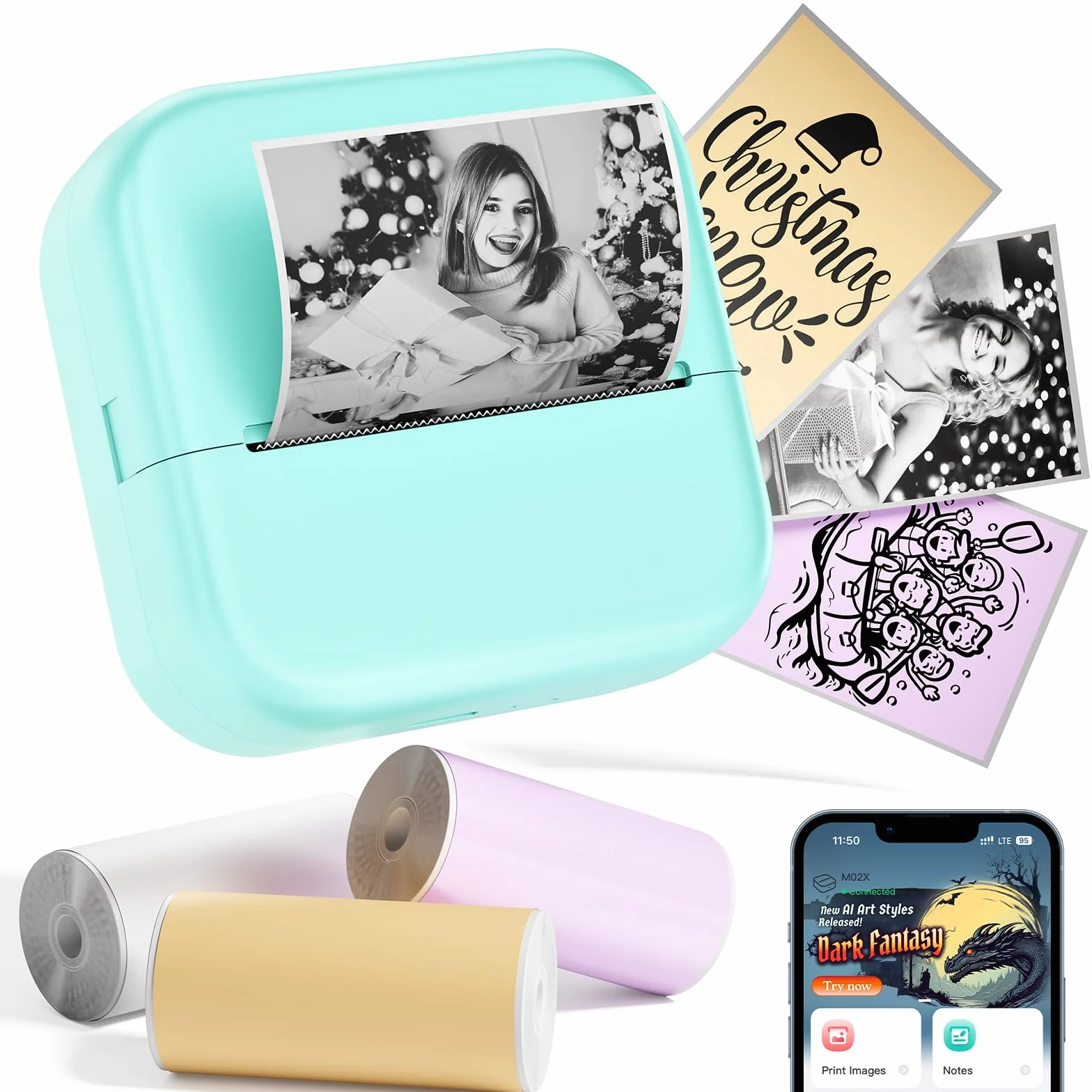 Phomemo M02X Mini Stampante Adesiva Portatile Bluetooth Termica per Appunti e Foto