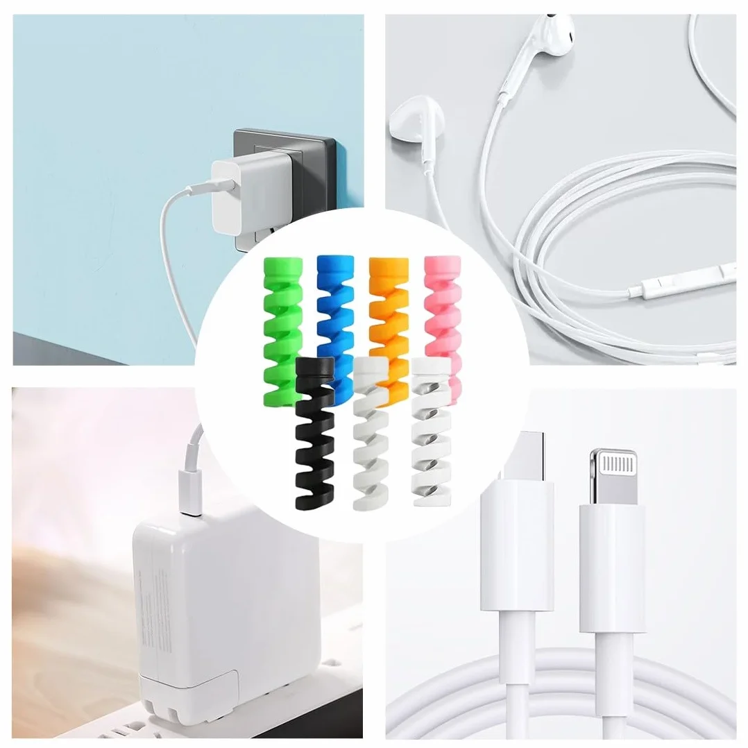 JEYORZY 28 pezzi, protezione per cavi di ricarica, universale, protezione per cavi di ricarica, in silicone, per tutti i cavi di ricarica, cavo USB