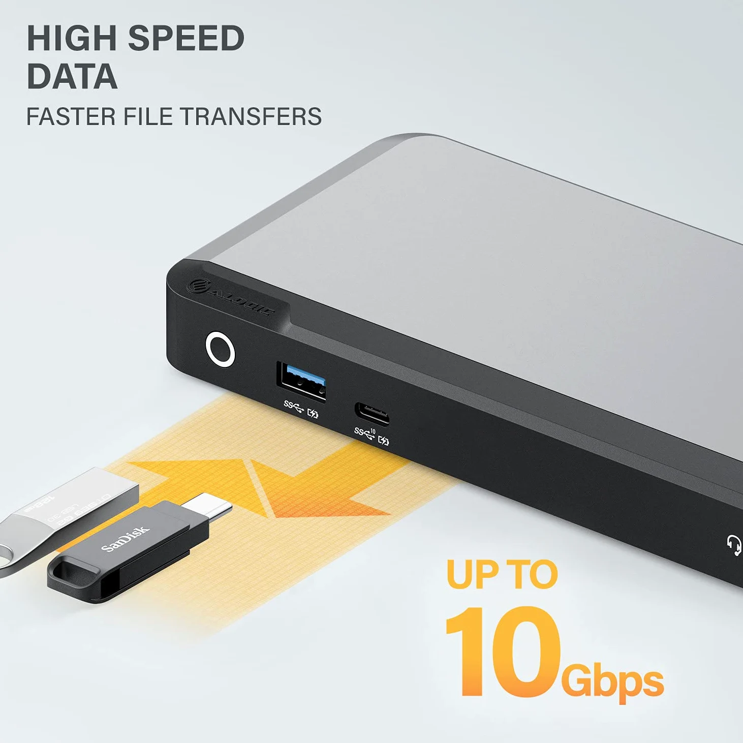 ALOGIC Dual 4K Display Universal Docking Station DX2 with 65W Laptop Charging for Mac and Windows,2x4K@60Hz DisplayPort, 1x USB-C 10G (with Fast Charging), 3x USB-A 5G, Audio, Gigabit Ethernet