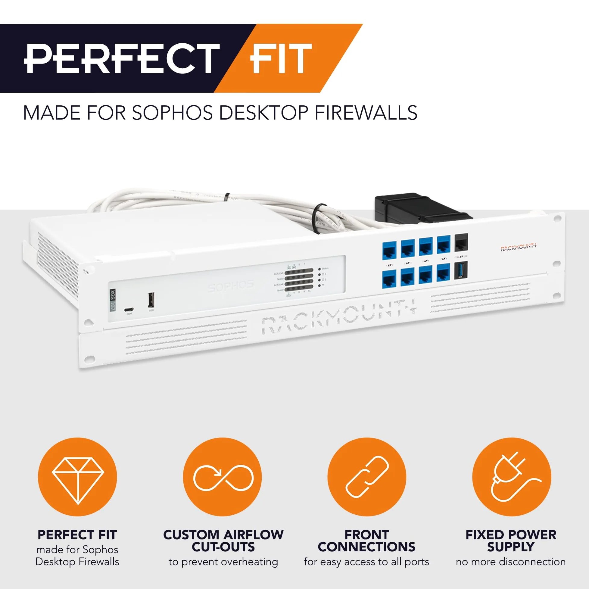 Rackmount.it SORACK - Configurazione di rete - Montaggio rack - bianco segnale (RAL 9003) - Kit per Sophos XGS 87/107, RM-SR-T11