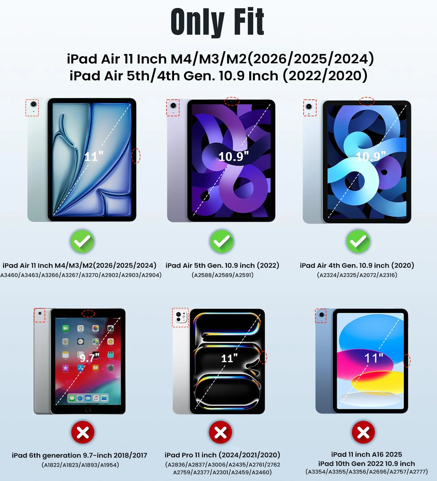 TiMOVO Cover iPad Air 11 Pollici M4 2026 M3 2025 M2 2024 Custodia 10,9 Pollici Blu Abisso