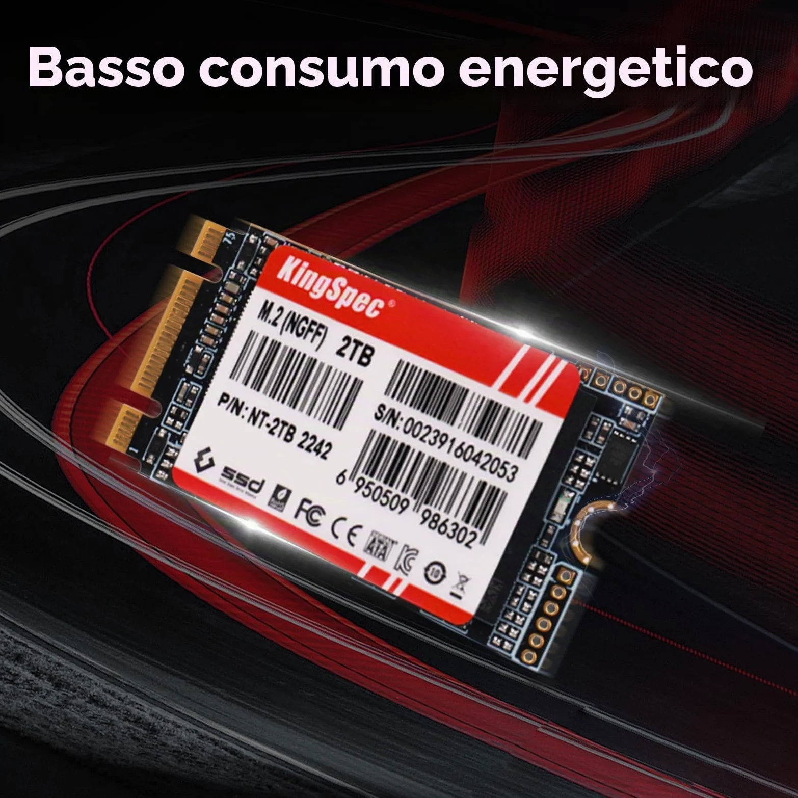 KingSpec SSD M.2 2242 SATA III da 512 GB, non per slot NVMe | SATA3 6Gb/s, chiave B+M, fino a 550MB/s, unità a stato solido interne per aggiornamenti di computer portatili/desktop