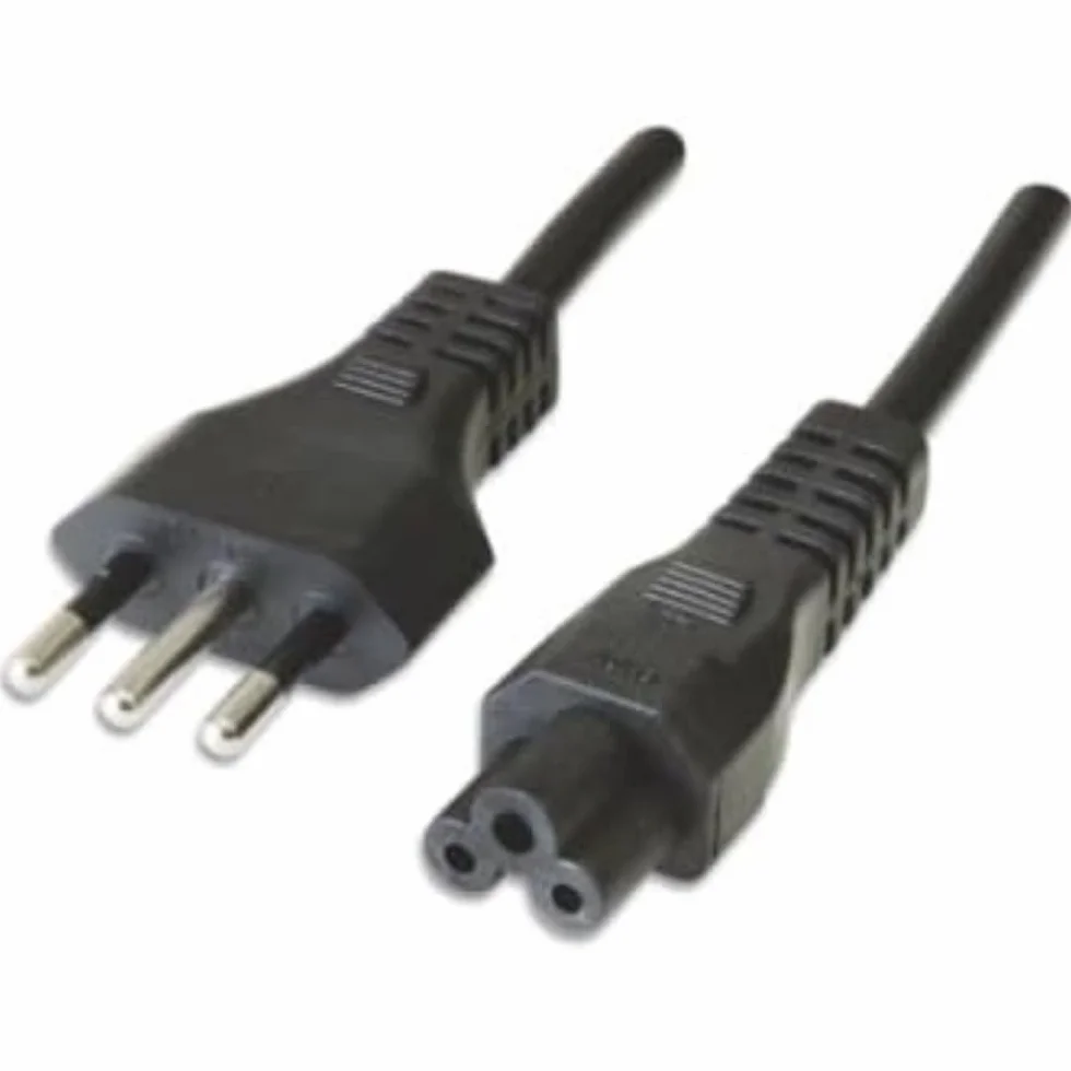 Ewent Cavo Alimentazione per PC, Notebook, Laptop e Monitor, Spina Italiana 10A a Presa Tripolare Topolino, Trifoglio, Lunghezza: 1,80 Metri EW-190104-020-N-P