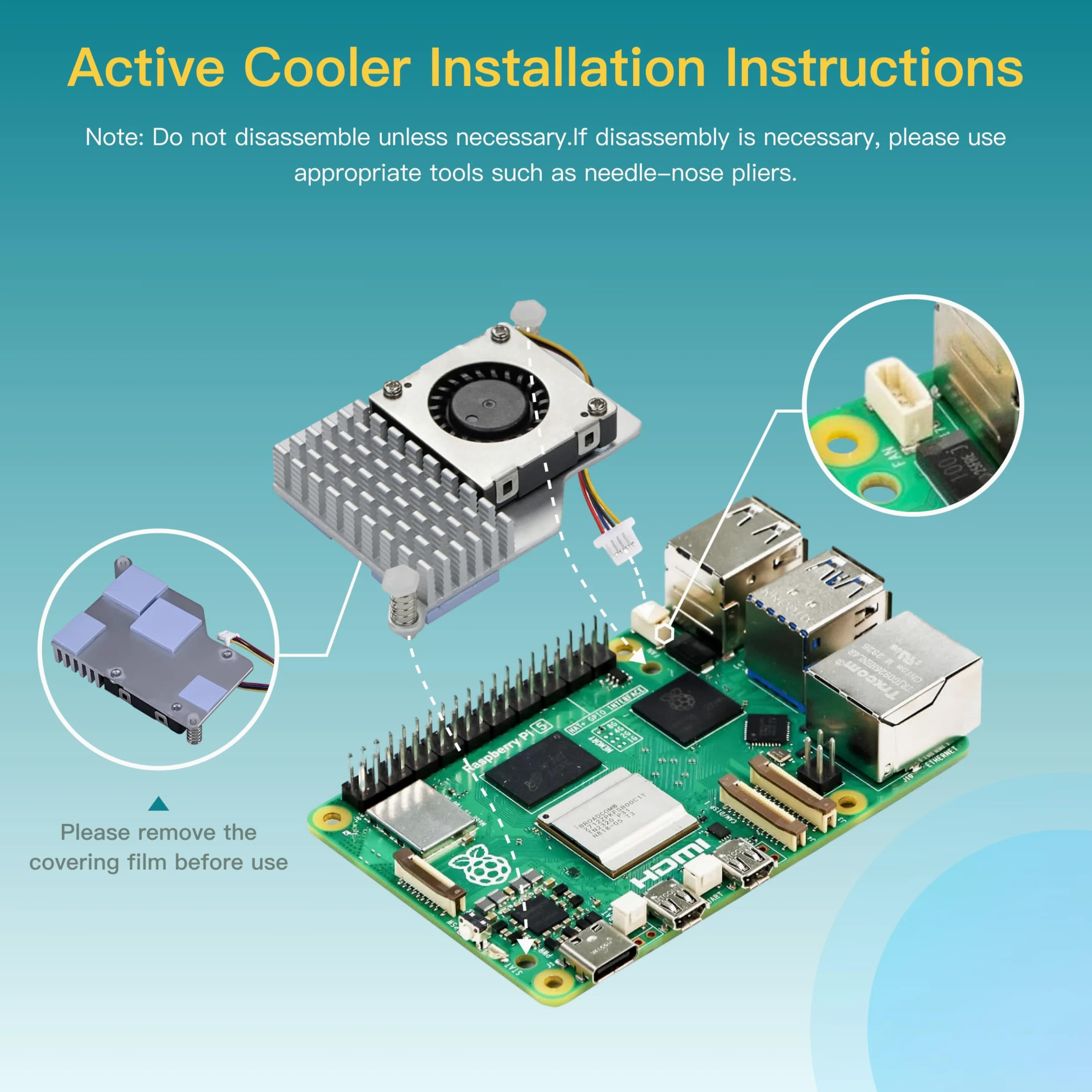 iRasptek Starter kit base per Raspberry Pi 5 4 GB di RAM, include scheda da 4 GB, alimentatore PD da 27 W e dispositivo di raffreddamento attivo