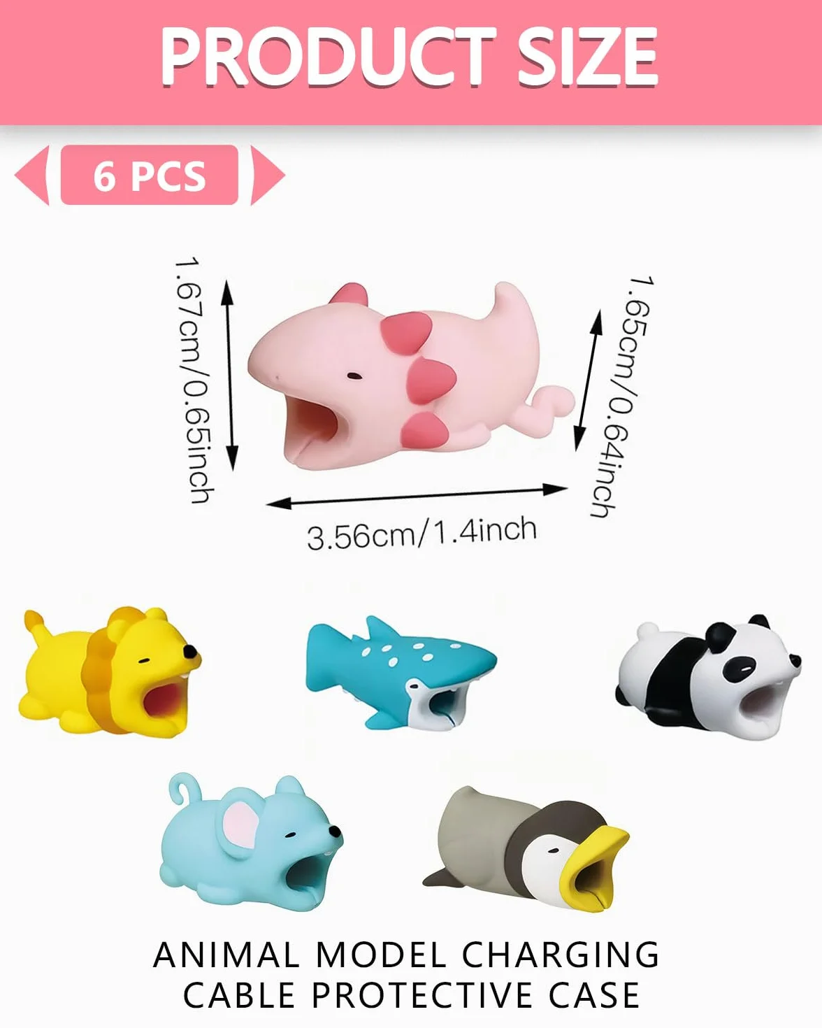 6pcs Cable Protector, Copertura Protettiva per Cavi Dati Animali, Protezione per Cavo per Morso per Cavo, Adatto per la Maggior Parte Delle Linee Dati per Telefono Cellulare