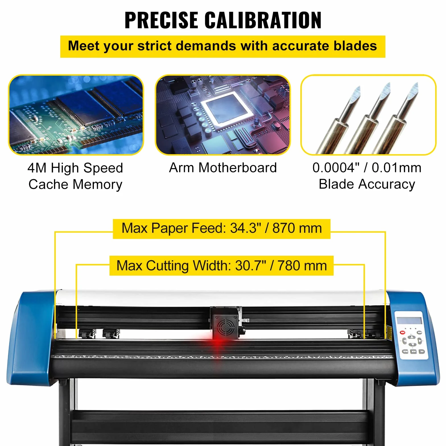 VEVOR Taglierina per Vinile da 870 mm Taglierina per Stampante per Vinile Fai da Te Semiautomatica, Taglio di Segnaletica con Posizionamento Manuale con Software Signmaster su Supporto da Pavimento