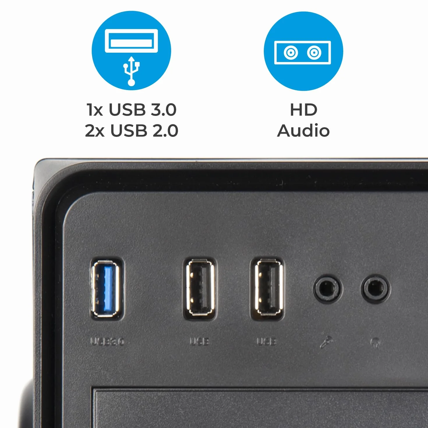 VulTech VCO-A2699 Case ATX senza Alimentatore, Computer Case compatto, Compatibile con MicroATX 1x USB 3.0, 2x USB 2.0, colore nero