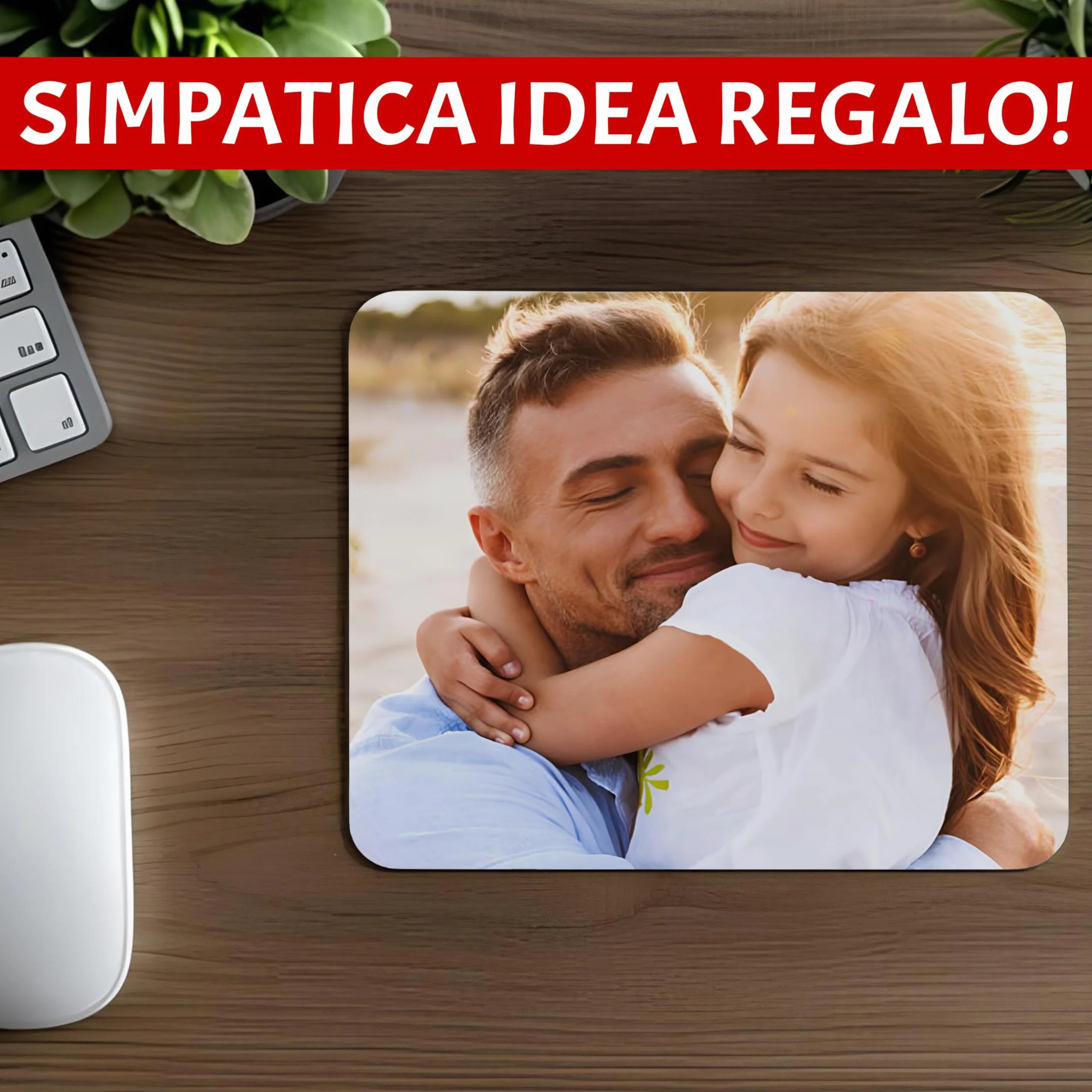 t-shirteria - Tappetino Mouse Personalizzato - Mousepad Idea Regalo per Compleanno, Colleghi di Lavoro - Base Antiscivolo, Facile da Pulire - Perfetto per Postazioni Gaming e di Ufficio - 23x19 cm
