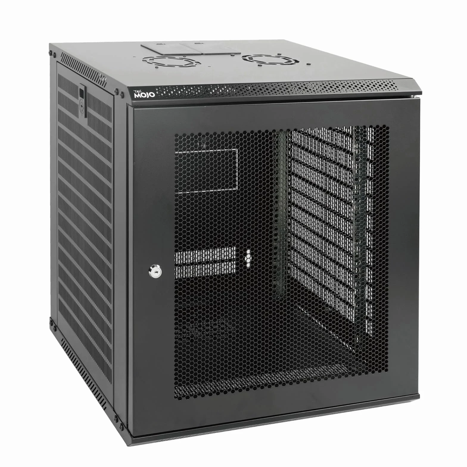 Tecmojo Armadio di Rete 19 Pollici 12U Server a Parete Profondità 450mm Rack IT Porta Forata Nero