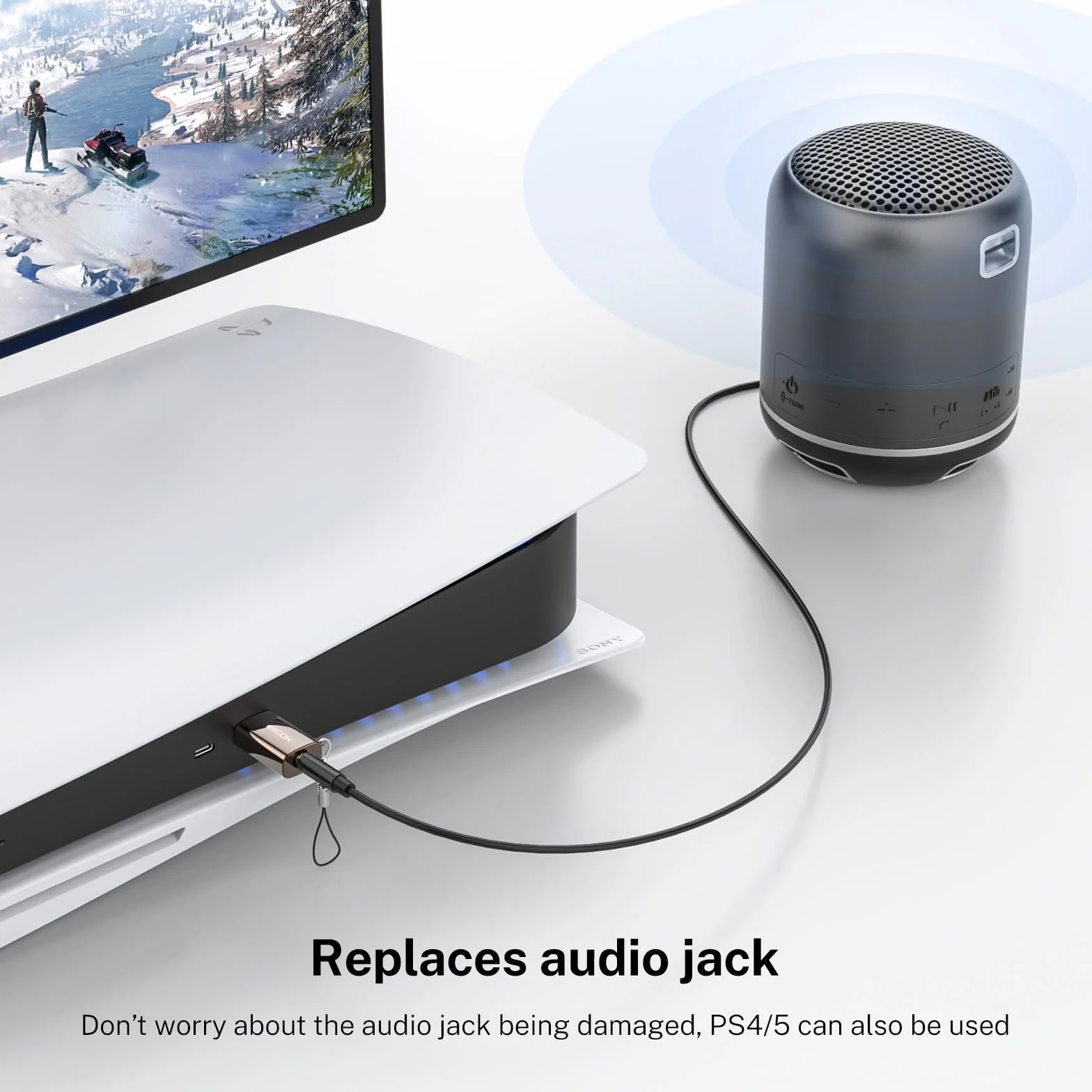 MOSWAG Adattatore audio da USB a jack da 3,5 mm, adattatore audio jack per scheda audio esterna, convertitore AUX per microfono TRRS USB compatibile con cuffie, PC, laptop, Mac, desktop, Linux, PS4 e