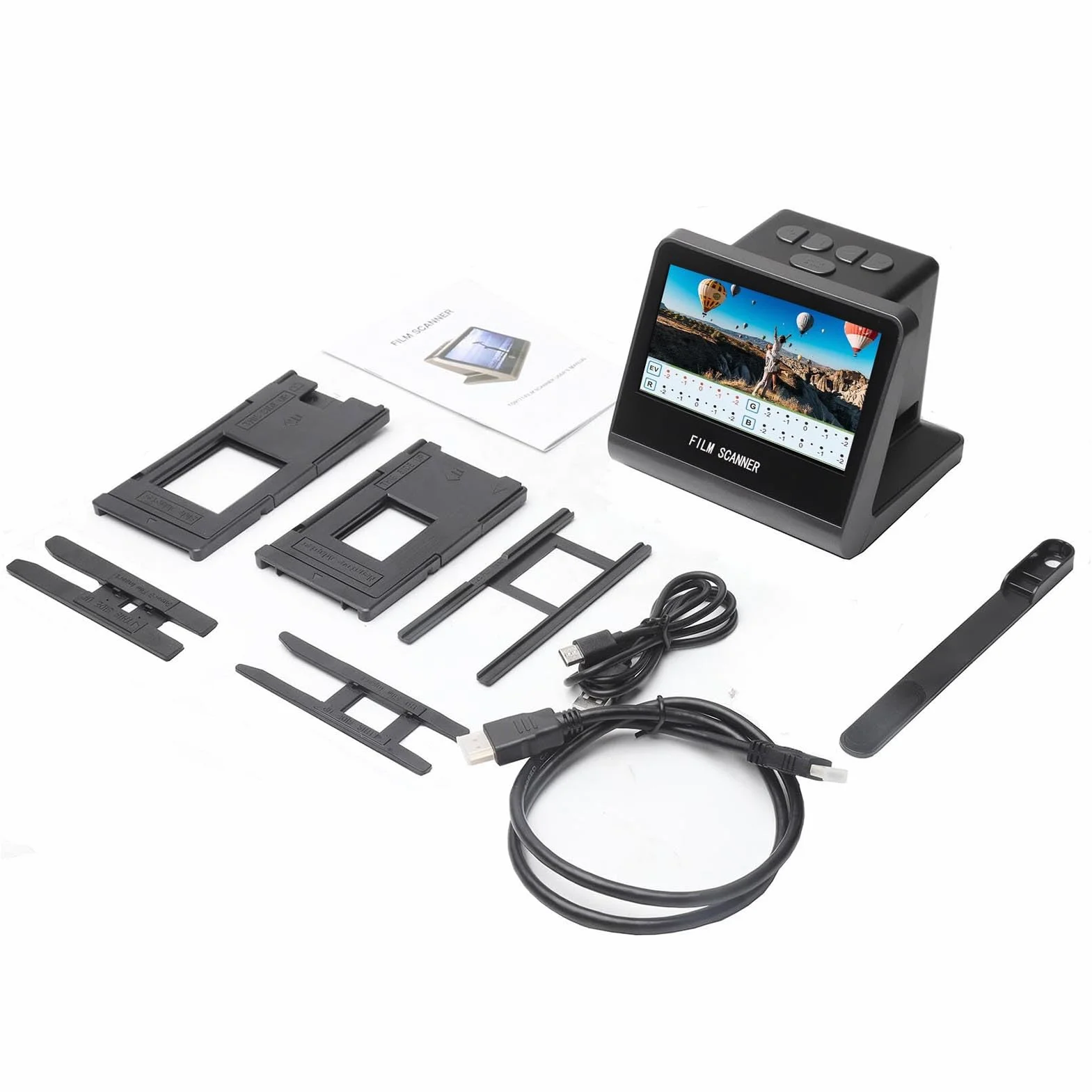 Scanner per Diapositive e Negativi 22 MP con Schermo LCD da 5 Pollici e Memoria Interna da 16 GB per Convertire Vecchie Foto in JPEG