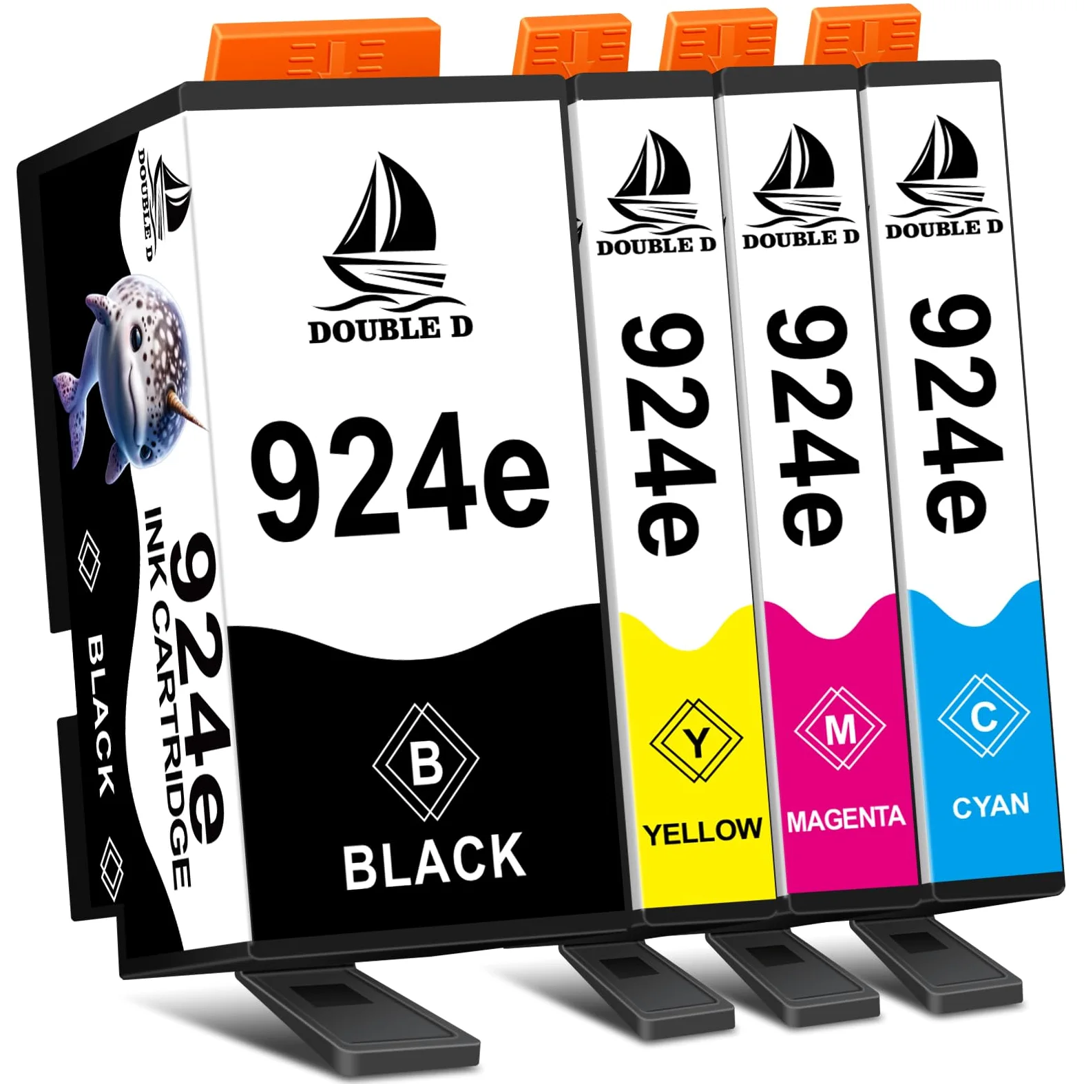 DOUBLE D 924E Multipack per HP 924 XL 924E Cartucce Compatibile con Stampante HP OfficeJet Pro 8124e, 8122e, 8132e, 8135e, 8134e, 8125e (1BK/1C/1M/1Y, Con Chip)