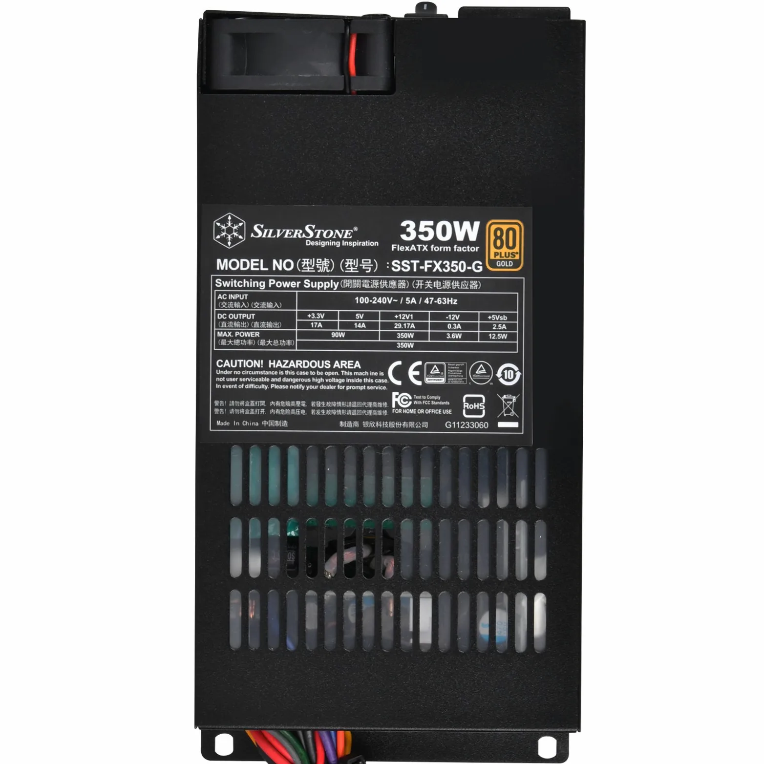 SilverStone SST-FX350-G - Alimentatore per PC Flex Series, 350W, 80 Plus Gold, ventola a basso rumore da 40mm