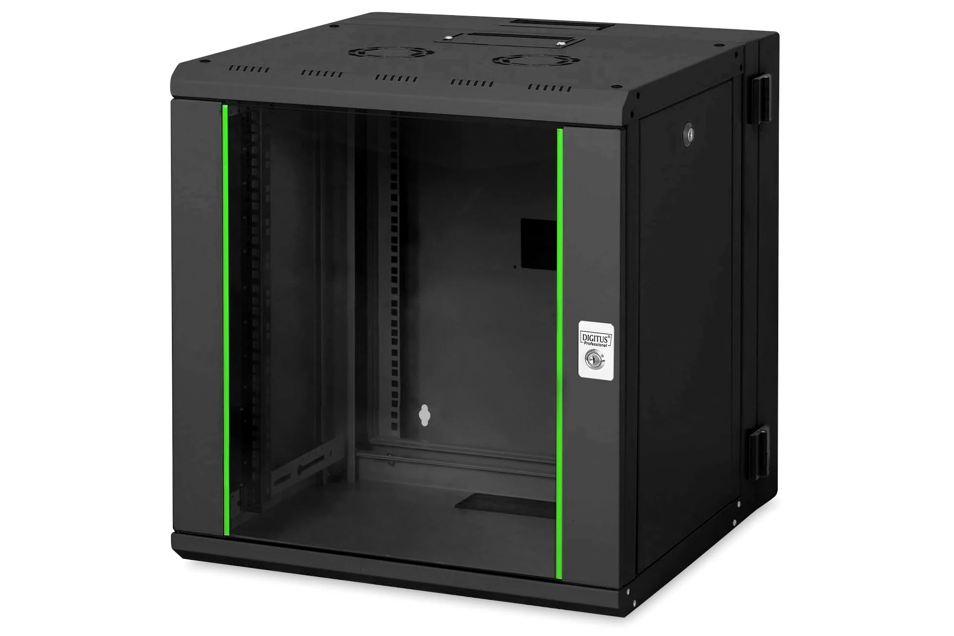 DIGITUS Professional DN-19 12-U-3-SW 12U - Alloggiamento da parete, serie Unique, 2 pezzi, orientabile, 643 x 600 x 600 mm, colore: Nero