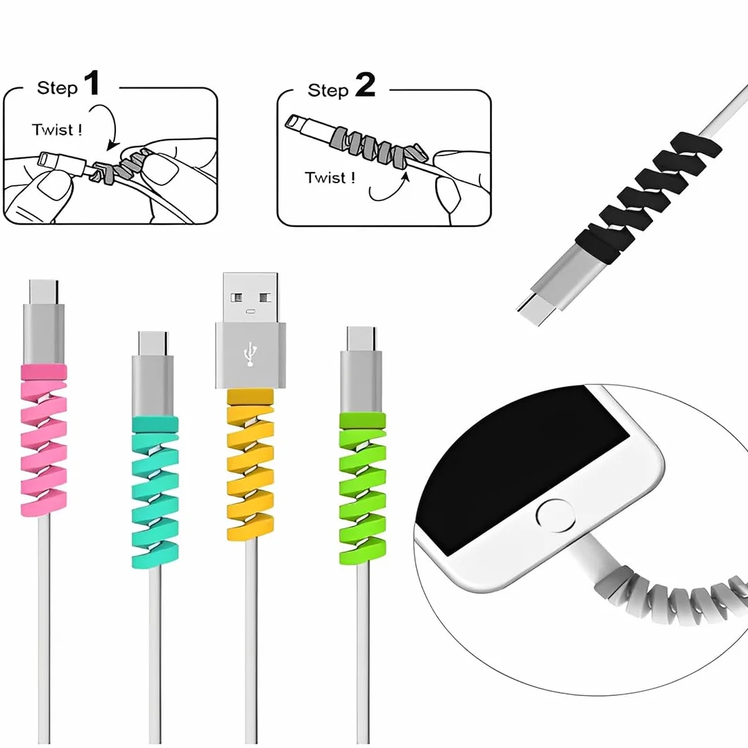 21 pezzi salvacavi per caricabatterie di tipo C,Proteggi Cavo, Proteggi Cavo Cellulare,protezione micro USB flessibile in silicone, protezione per cavo del mouse, adatta per tutti i telefoni cellulari