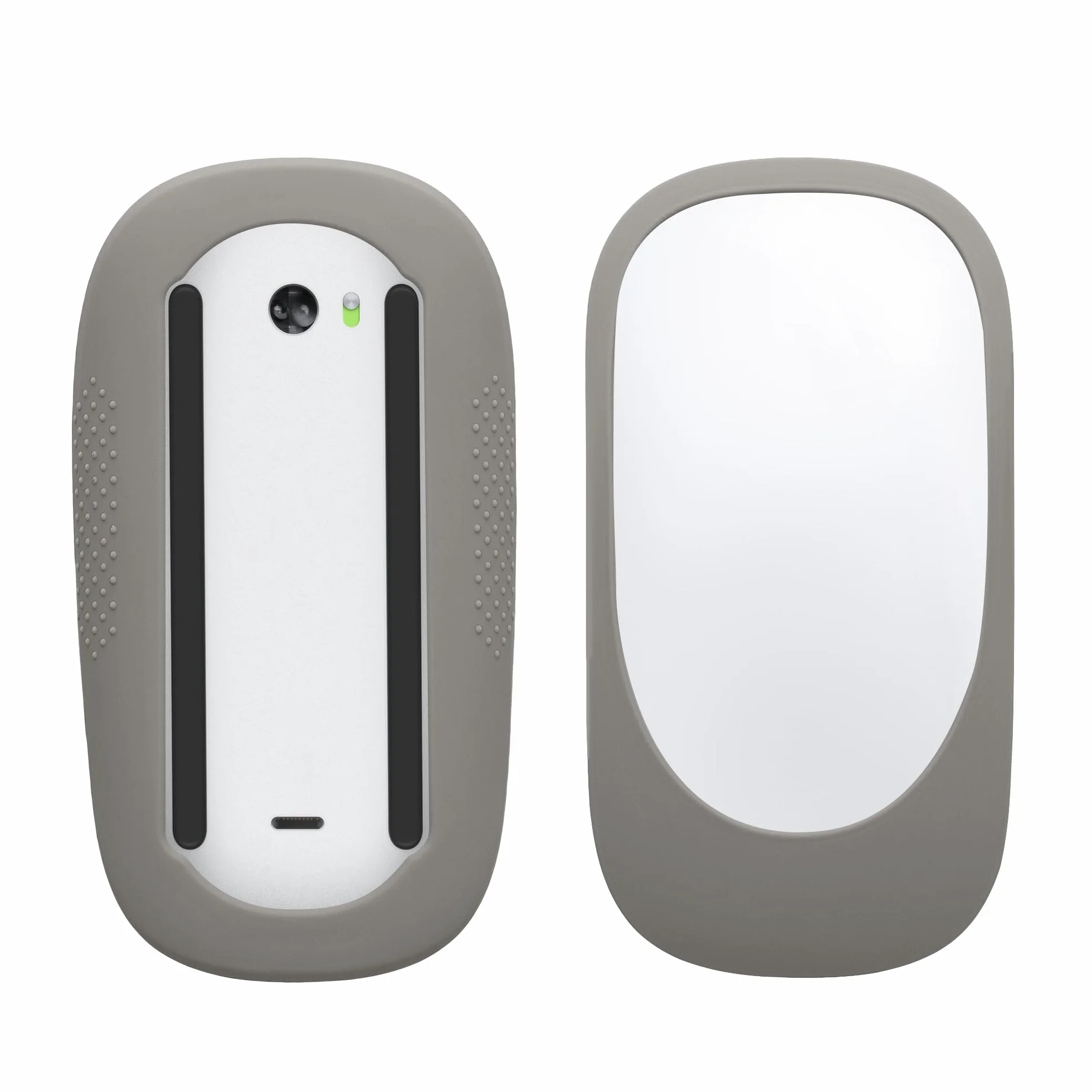 kwmobile Cover Compatibile con Apple Magic Mouse 1/2 Custodia - Pellicola Protettiva in Silicone - Protezione Morbida Antiscivolo - Grigio