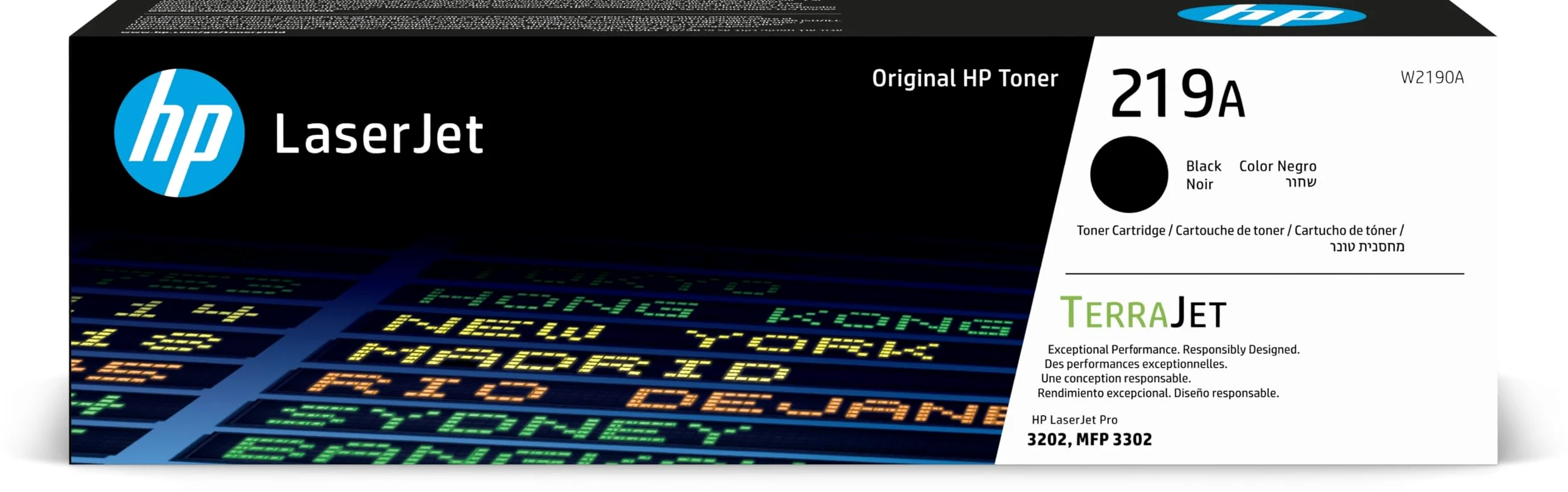 HP 219A W2130A Nero, Cartuccia Toner Originale da 1300 Pagine, Capacità Standard, Compatibile con le Stampanti LaserJet Pro serie 3202 e 3302