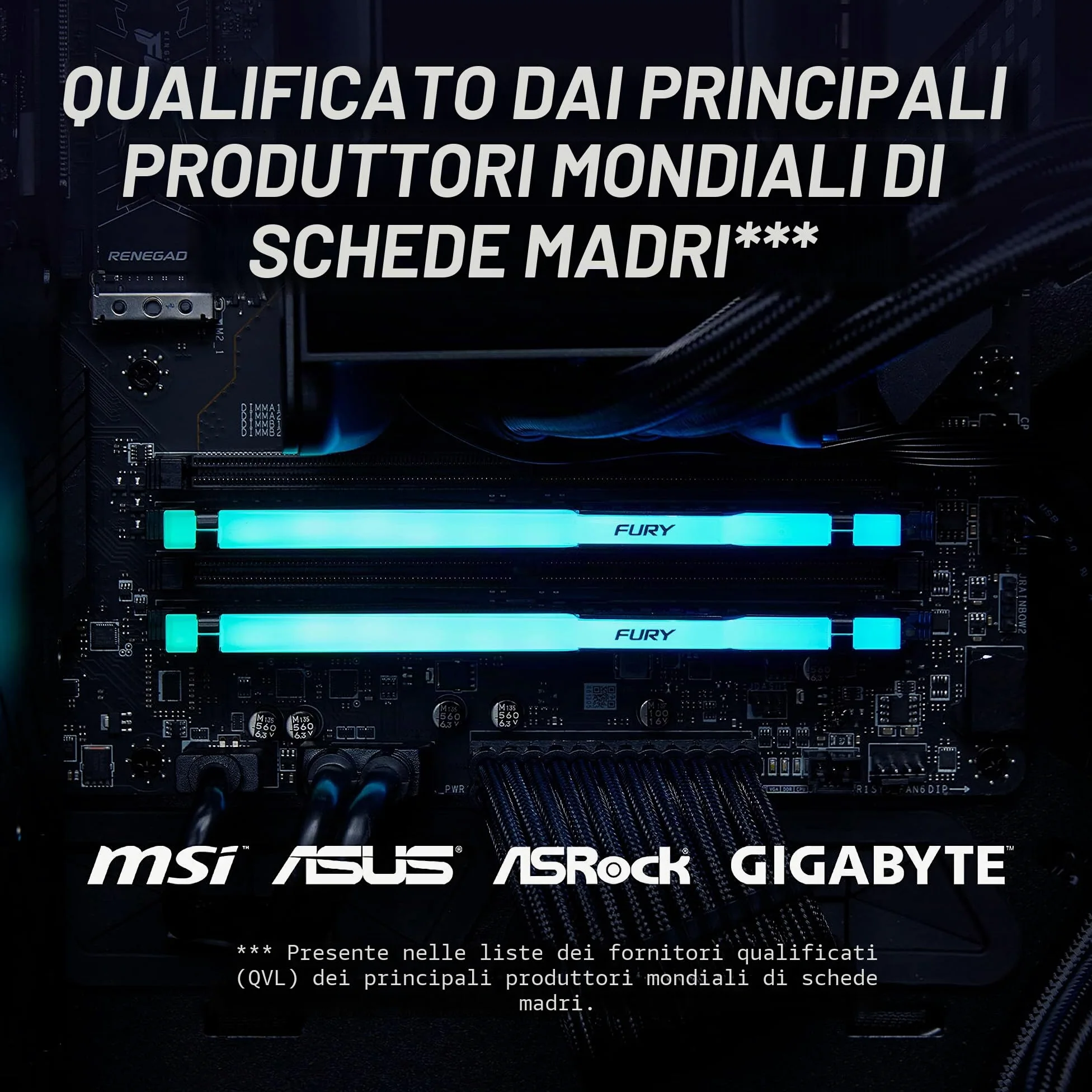 Kingston FURY Beast Nero RGB 8GB 5600MT/s DDR5 CL36 DIMM Memoria Gaming per Computer Fissi Modulo Singolo AMD EXPO/ Intel XMP - KF556C36BBEA-8