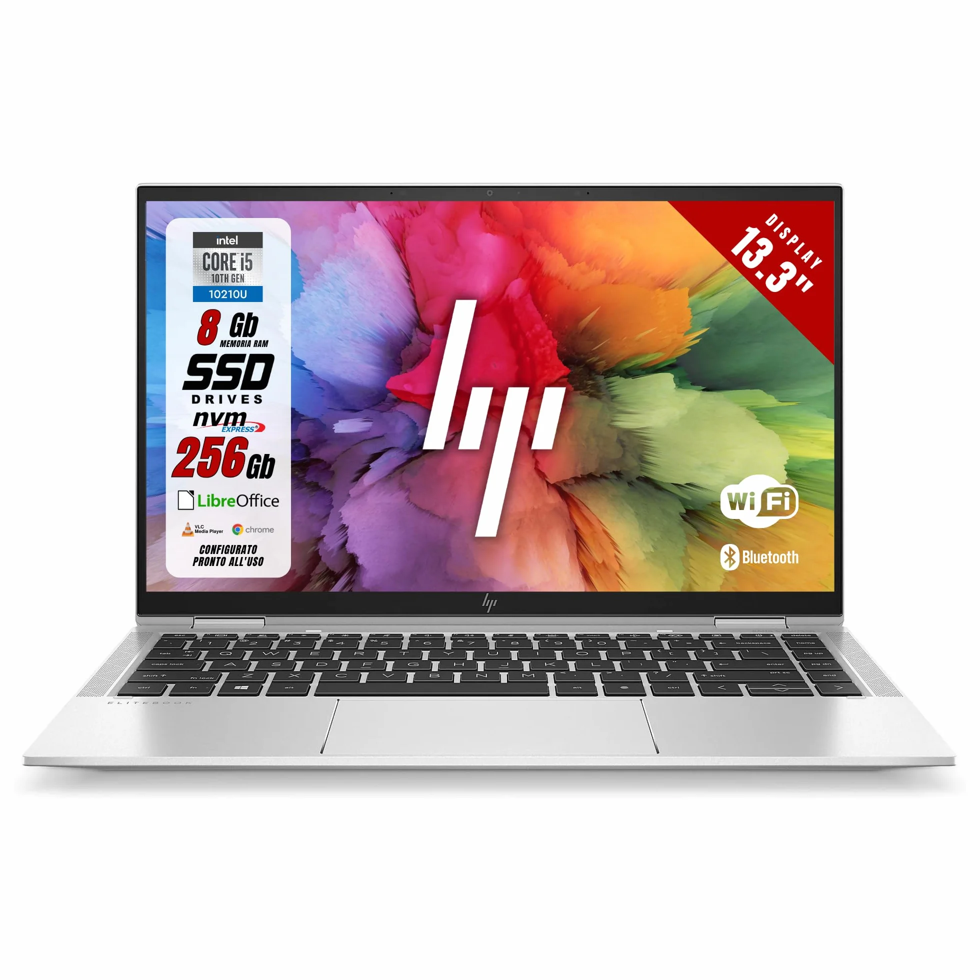 HP EliteBook Convertible Notebook 13,3" Touch FHD i5-10210U 8GB RAM 256GB SSD Win 11 (Ricondizionato)