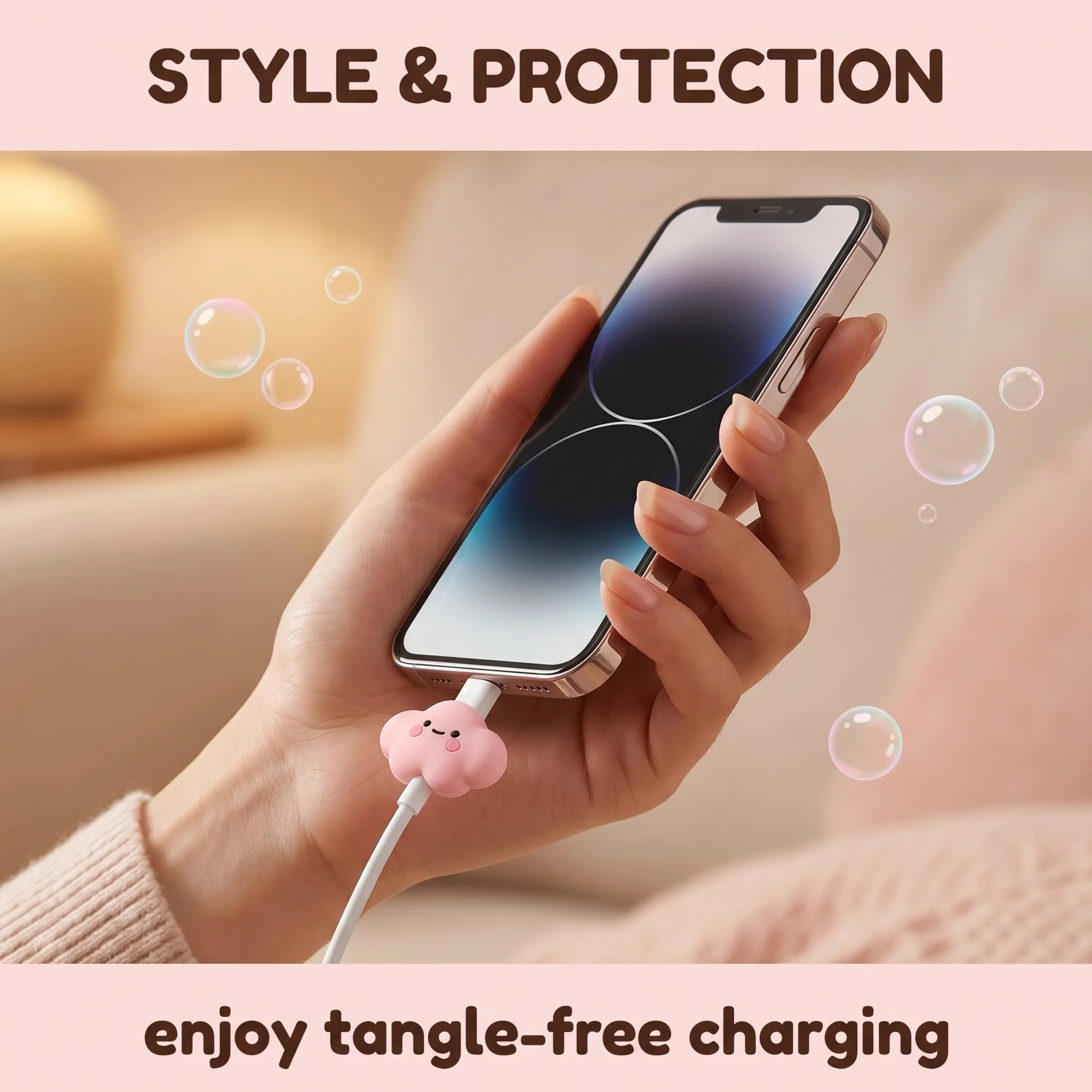 10 Pezzi Protezione Cavo Caricabatterie, Copri Cavo USB in Silicone a Forma di Cartone Animato (Avocado, Hamburger, Patatine), Proteggi Cavo Anti-Rottura Universale per Smartphone e Tablet
