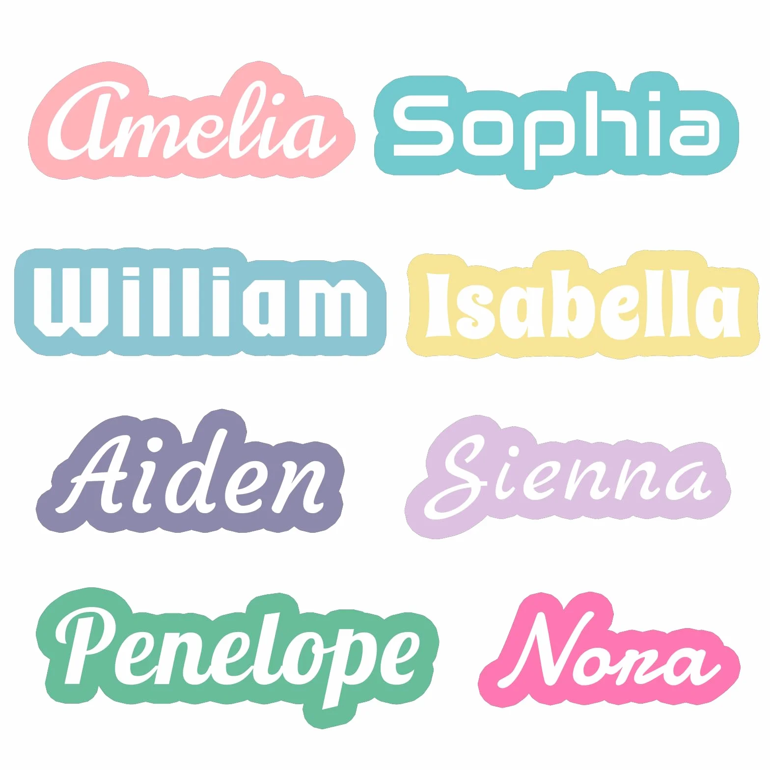 Adesivi in vinile impermeabili personalizzati per bottiglie d'acqua, bicchieri, laptop, caschi, auto e asili nido, testo, colori e caratteri personalizzabili, durevoli, lavabili in lavastoviglie