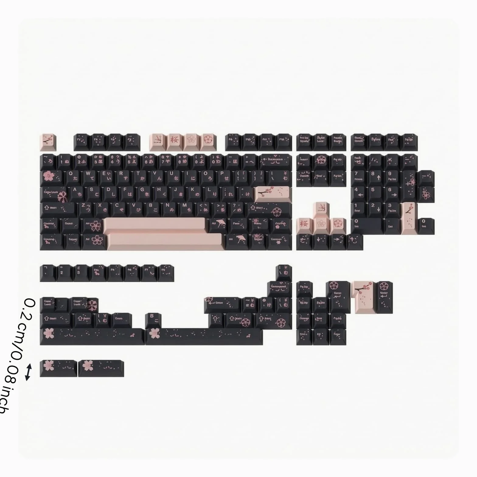 Set di Keycaps Giapponesi Keycaps in PBT Ergonomici Tasti per Giocatore