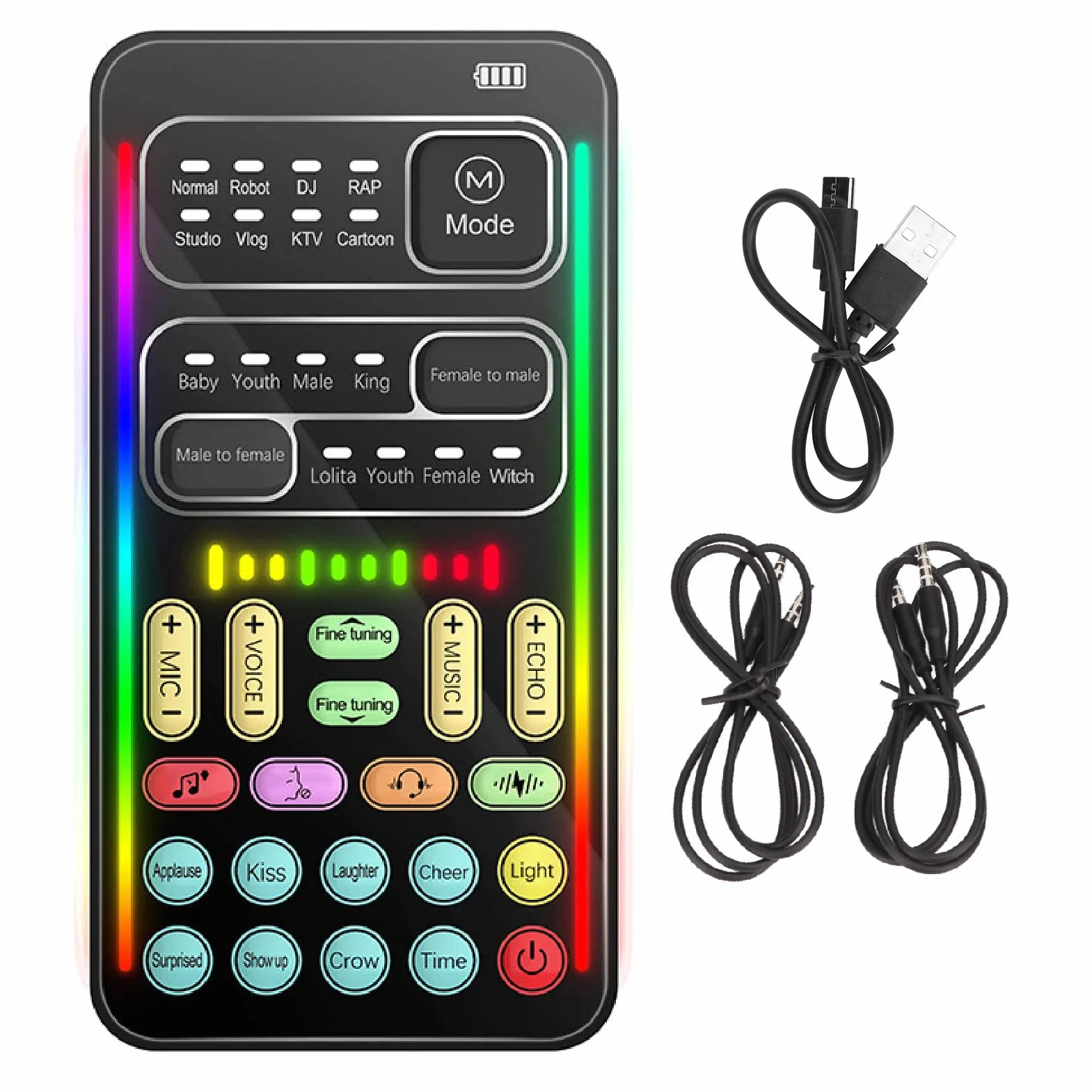 Cambia Voce Portatile, I9 Live Sound Card Microfono Palmare Cambia Voce con 8 Effetti Sonori, Sound Disguiser per PC Portatili PC