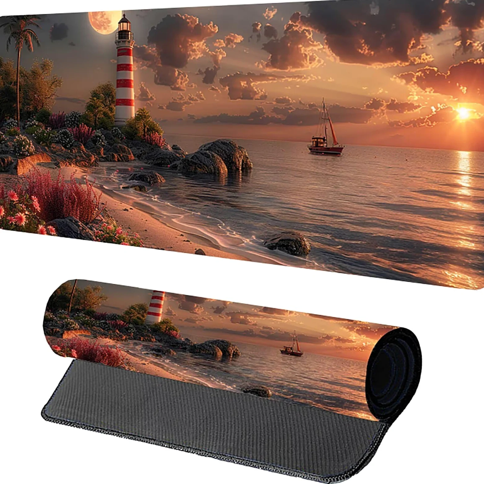 Tappetino Mouse XXL 1500 x 800 mm, Tappetino Mouse Spiaggia, Gaming Mousepad Migliorare la Velocità e la Precisione, Mouse Pad con Base in Gomma Antiscivolo, Ufficio Accessori Gaming, Verde Y-5483