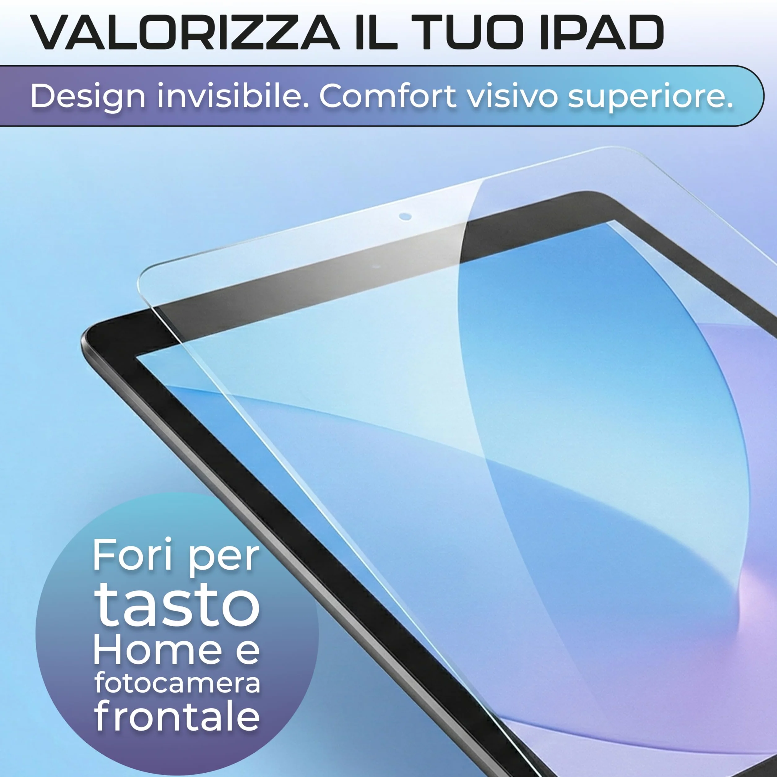 Pellicola Vetro Temperato Anti Luce Blu per iPad 10,2 Pollici 9° Generazione 2021, 2 Pezzi