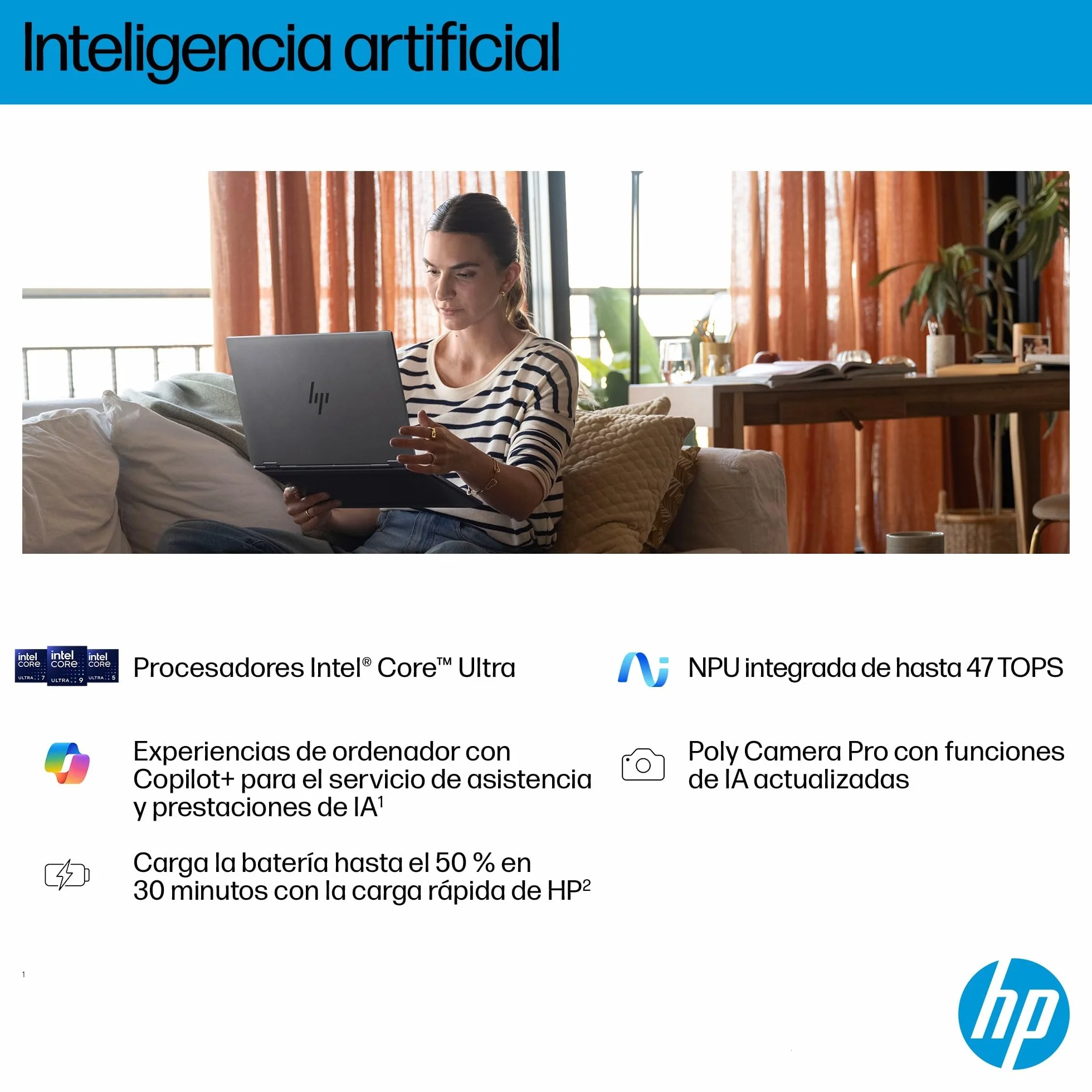 HP Omnibook X Flip Convertible Laptop 40,6 cm (16") Touch screen OLED 3K (Intel Ultra 7-258V EVO, 32 GB RAM, 1TB SSD, Intel ARC Graphics, Windows 11 Home, WiFi 7) Argento Spagnolo