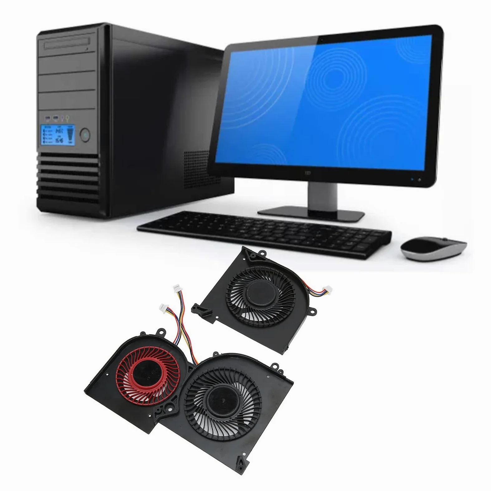 ASHATA Ventola di Raffreddamento CPU GPU per MSI Gs65 MS 16Q2 per CPU 16q2 CW per GPU 16q2 CW, Sostituzione Ventola di Raffreddamento GPU Laptop, Dispositivo di Raffreddamento GPU CPU Laptop(CPU+GPU)