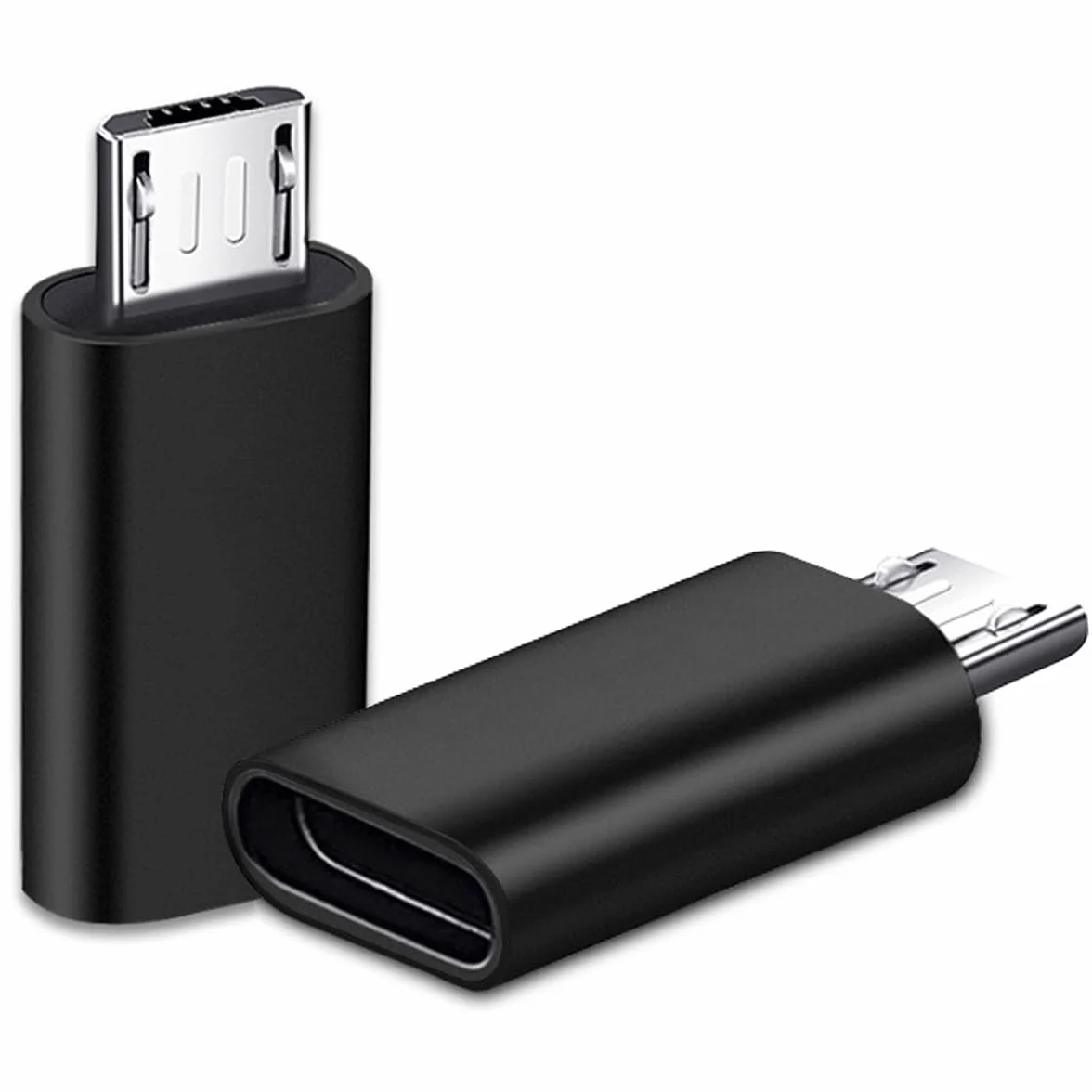 Adattatore USB C a Micro USB 2 Pack, Adattatore MicroUSB (Maschio) a Tipo C (Femmina) Compatibile con Samsung Galaxy S7/S6/S5/S4/S3, Note 5/4/3, Telefoni Android e Dispositivi microUSB (Nero)