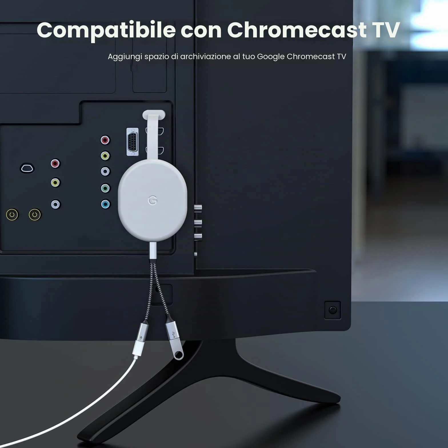 MOGOOD Adattatore da USB C a USB con ricarica Tipo C, splitter OTG Tipo C con ricarica rapida PD da 60W compatibile per Galaxy S22,Switch, Google Chromecast con Google TV,Pi-KVM,stampante 3D
