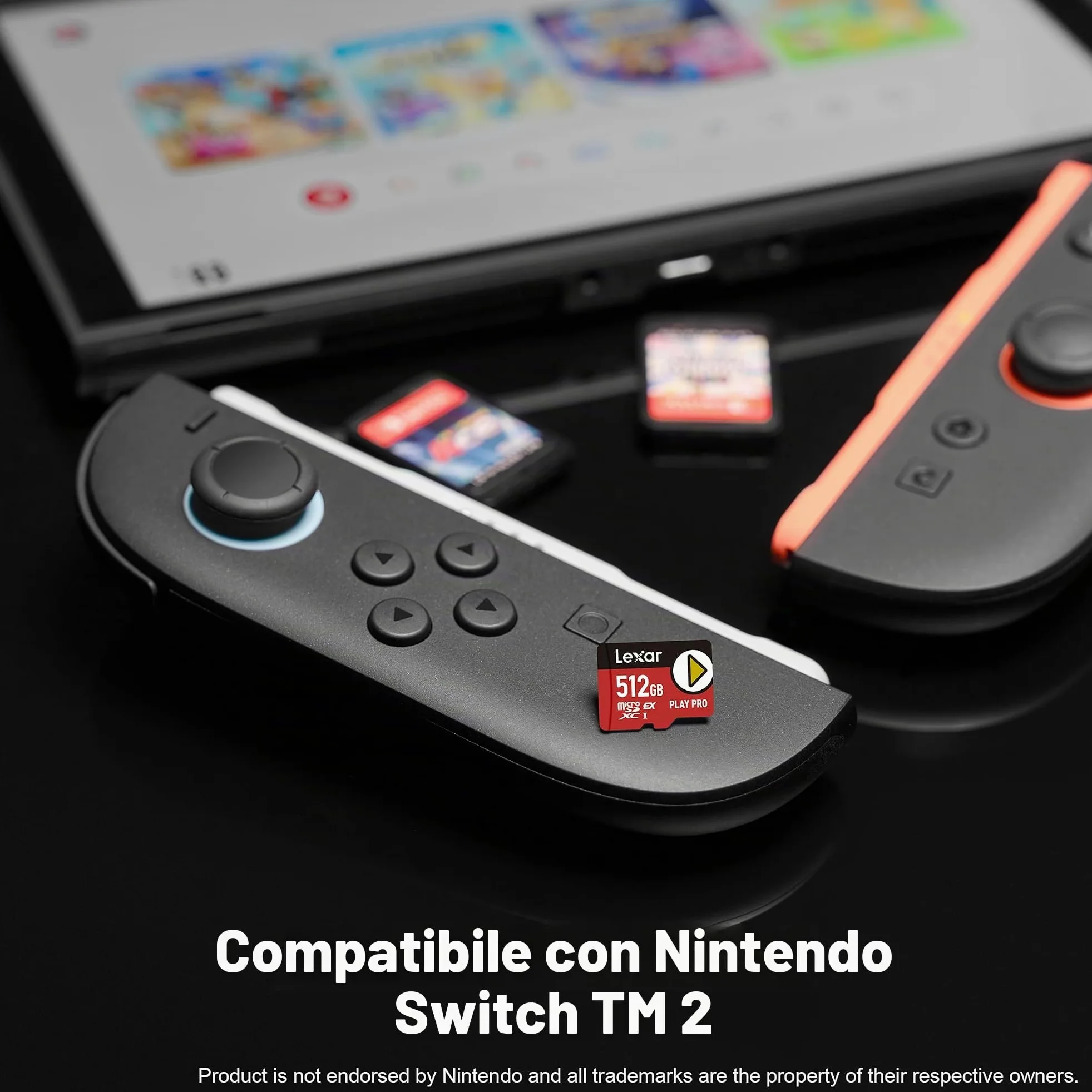 Lexar Play Pro microSDXC Express Card da 512 GB, UHS-I, C10, U3, V30, A2, Full-HD, video 4K, fino a 900 MB/s in lettura, per Nintendo Switch 2, ASUS ROG Ally, Steam Deck, dispositivi di gioco | Compatibile con Nintendo Switch 2, retrocompatibile con dispo