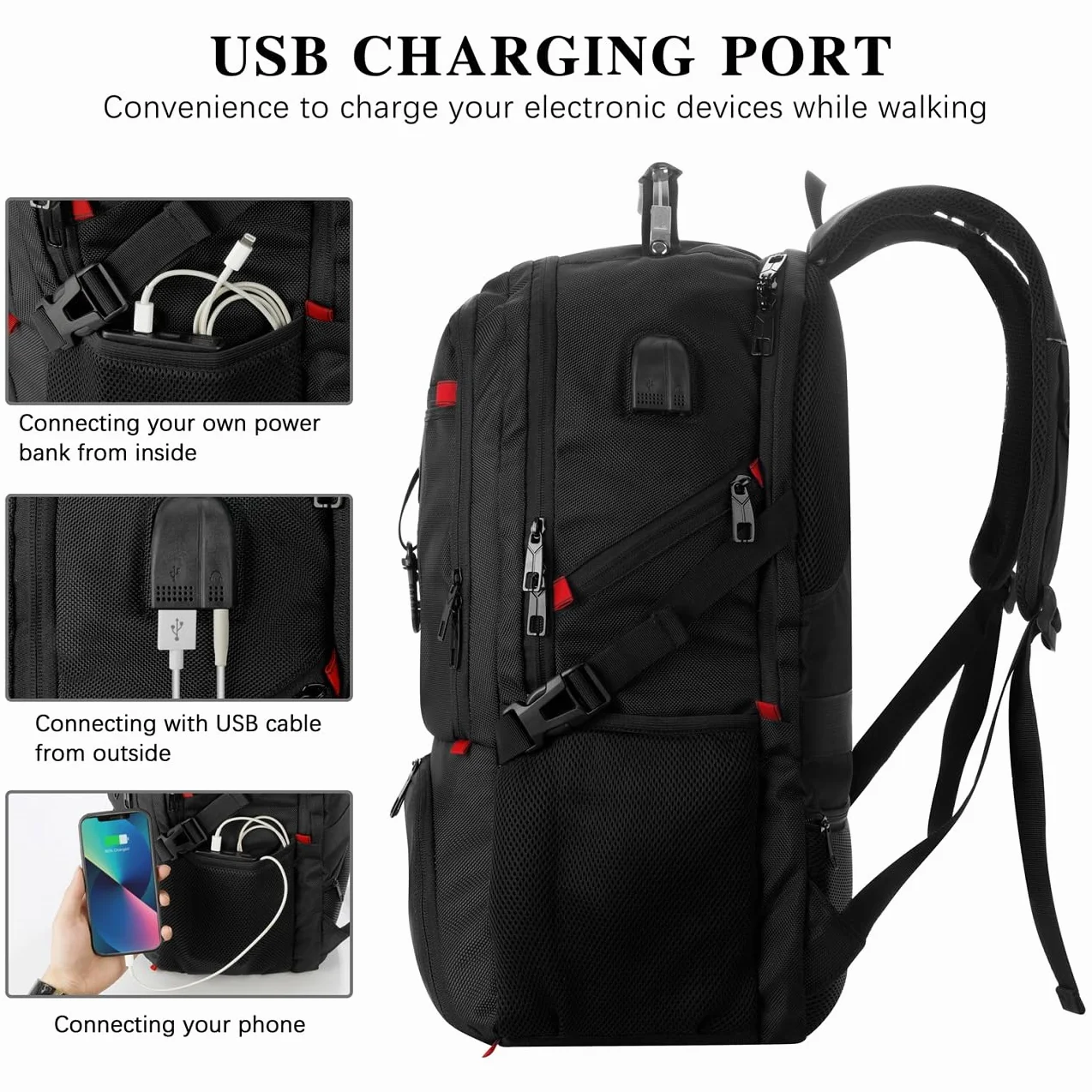Zaino Porta PC Portatile da 18,4 Pollici per Uomo, da Viaggio con Scomparto per Scarpe e Tasca Antifurto, per la Scuola, Impermeabile, per College, Ragazzi Affari Lavoro, Sportivo