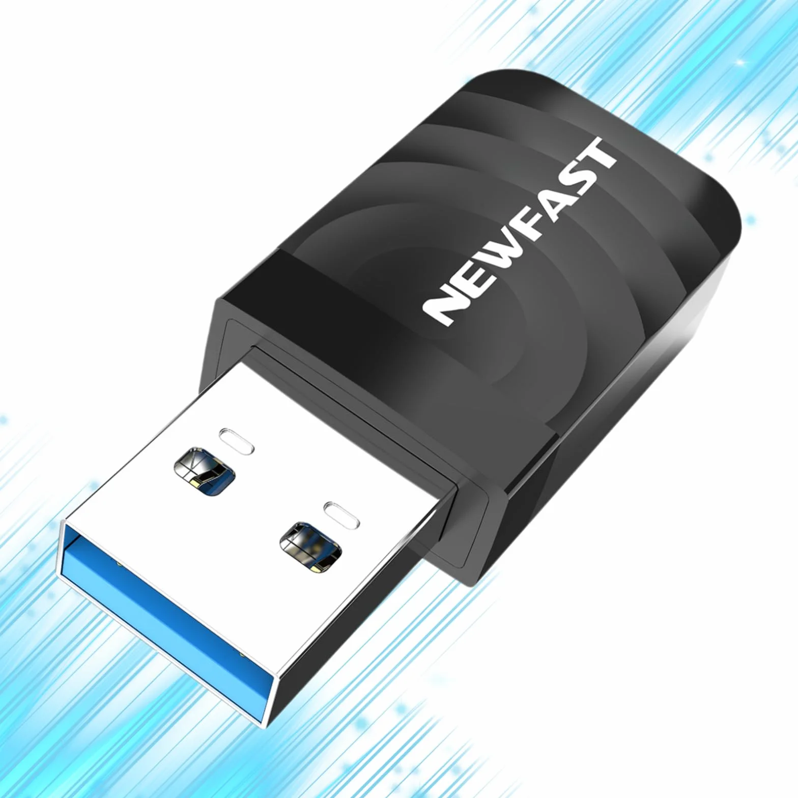 NEWFAST AC1300 WiFi USB Adapter Dual Band 2.4GHz 5GHz 1300Mbps per PC Windows Mac OS