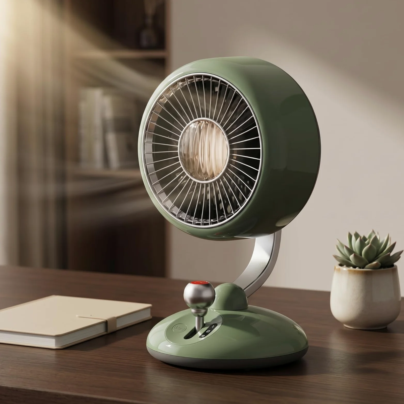 Ventilatore USB da Scrivania Ventilatore da Tavolo Silenzioso Portatile Ricaricabile con Griglia Arrotondata Regolazione Velocità a Materiale Plastica Adatto per Lavoro Casa Riposo, Rosso
