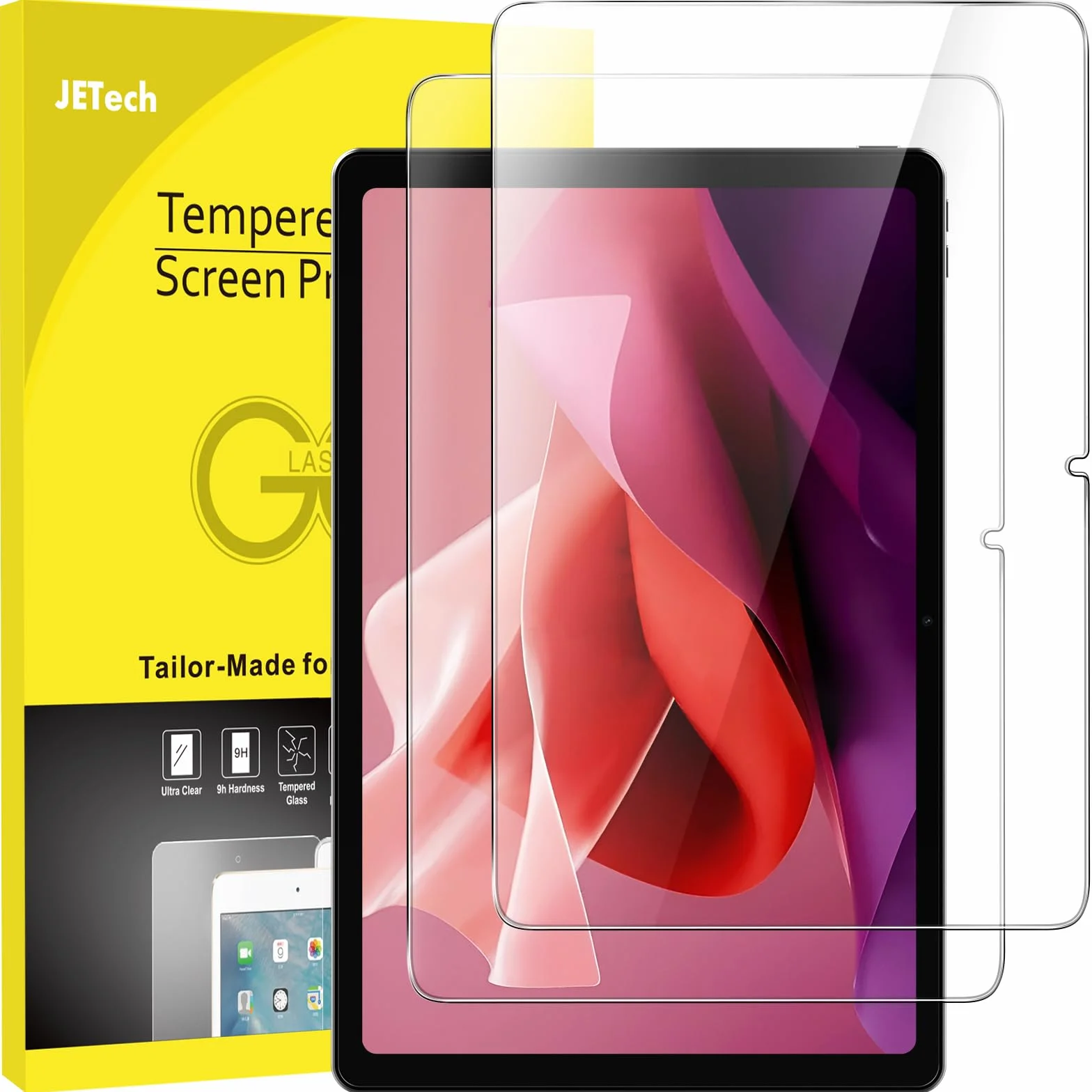 JETech Pellicola Protettiva 9H Vetro Temperato HD per Lenovo Idea Tab Pro/Yoga Tab Plus 2025 Tab P12 2023 12,7 Pollici Pacco da 2